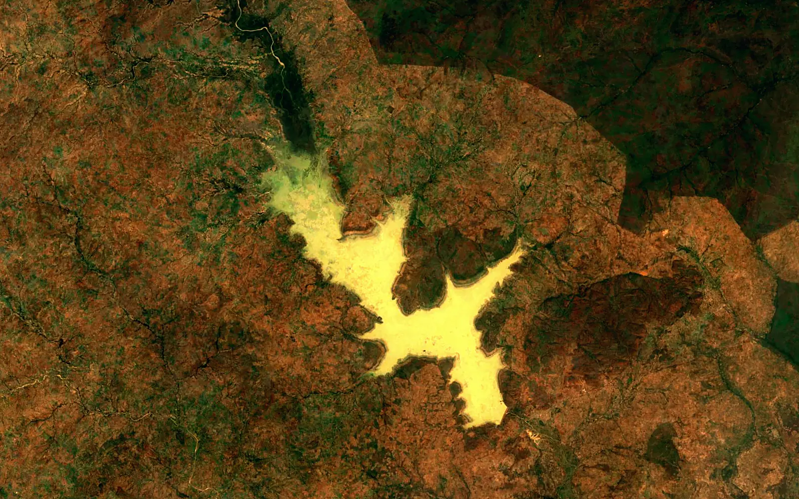 Lake Kompienga seen from space (Sentinel-2)
