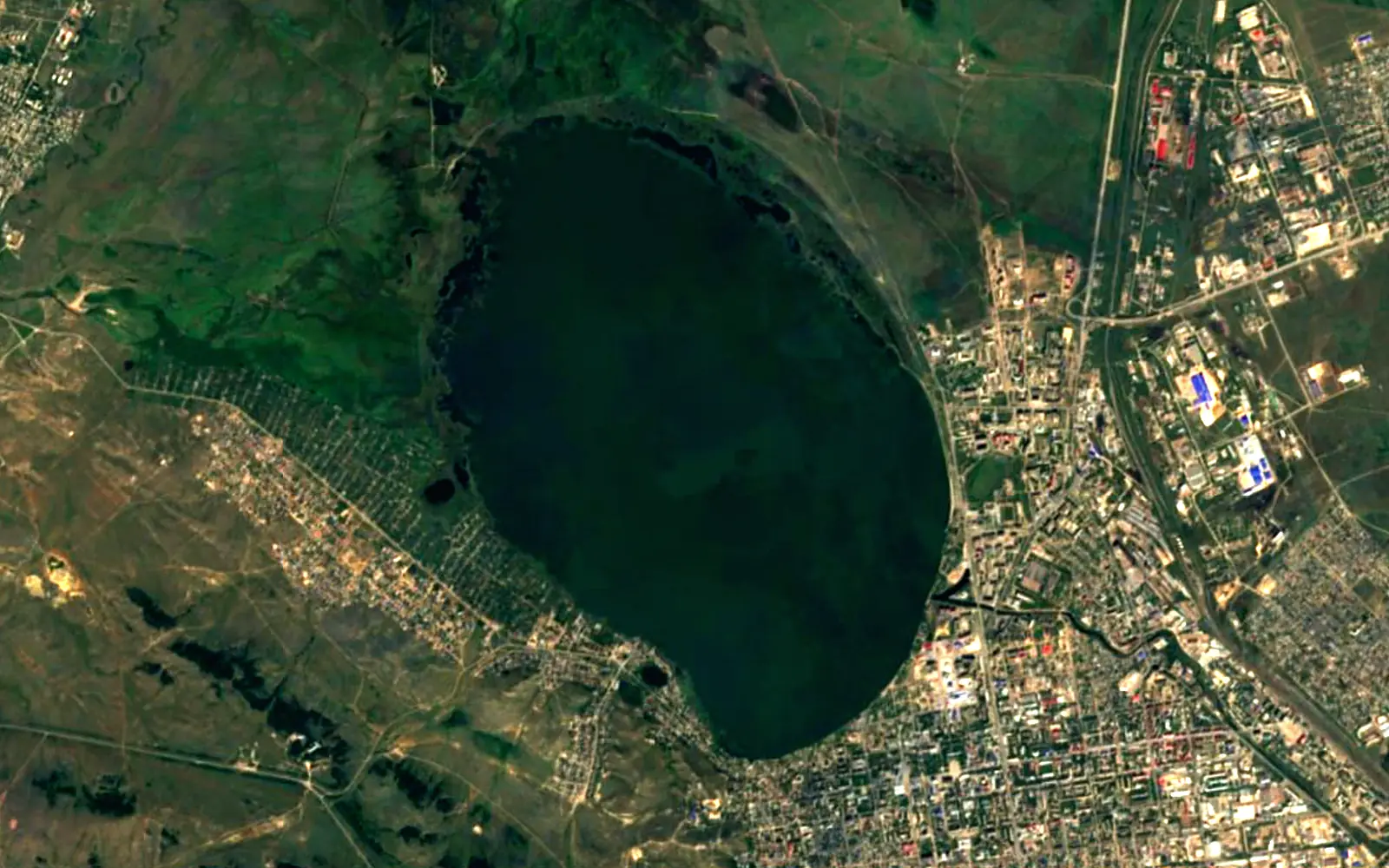 Lake Kopa seen from space (Sentinel-2)
