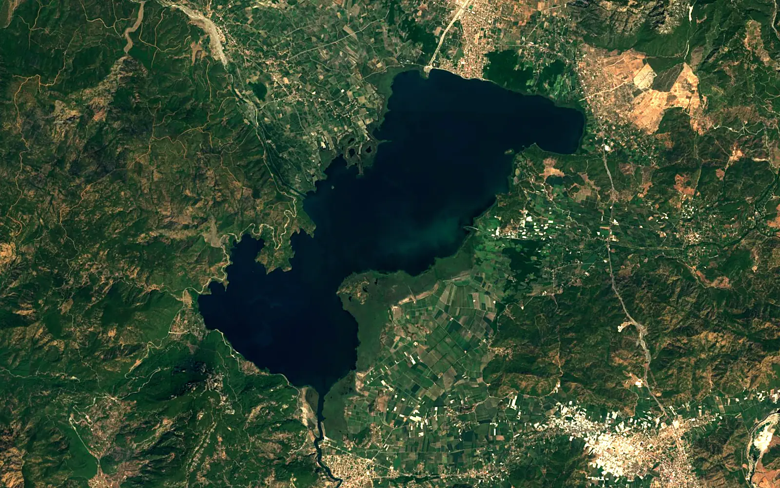 Lake Köyceğiz seen from space (Sentinel-2)