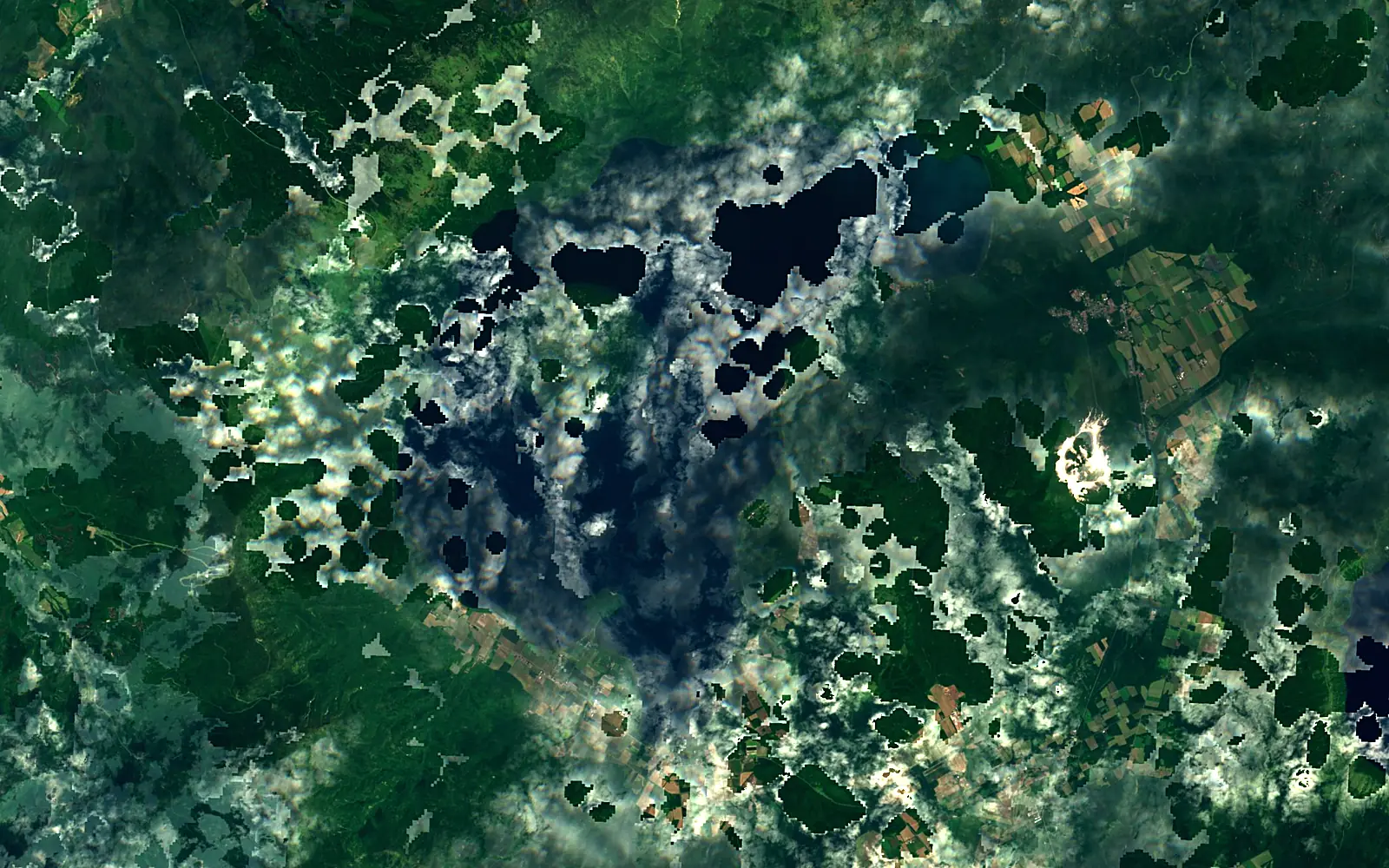 Lake Kussharo seen from space (Sentinel-2)
