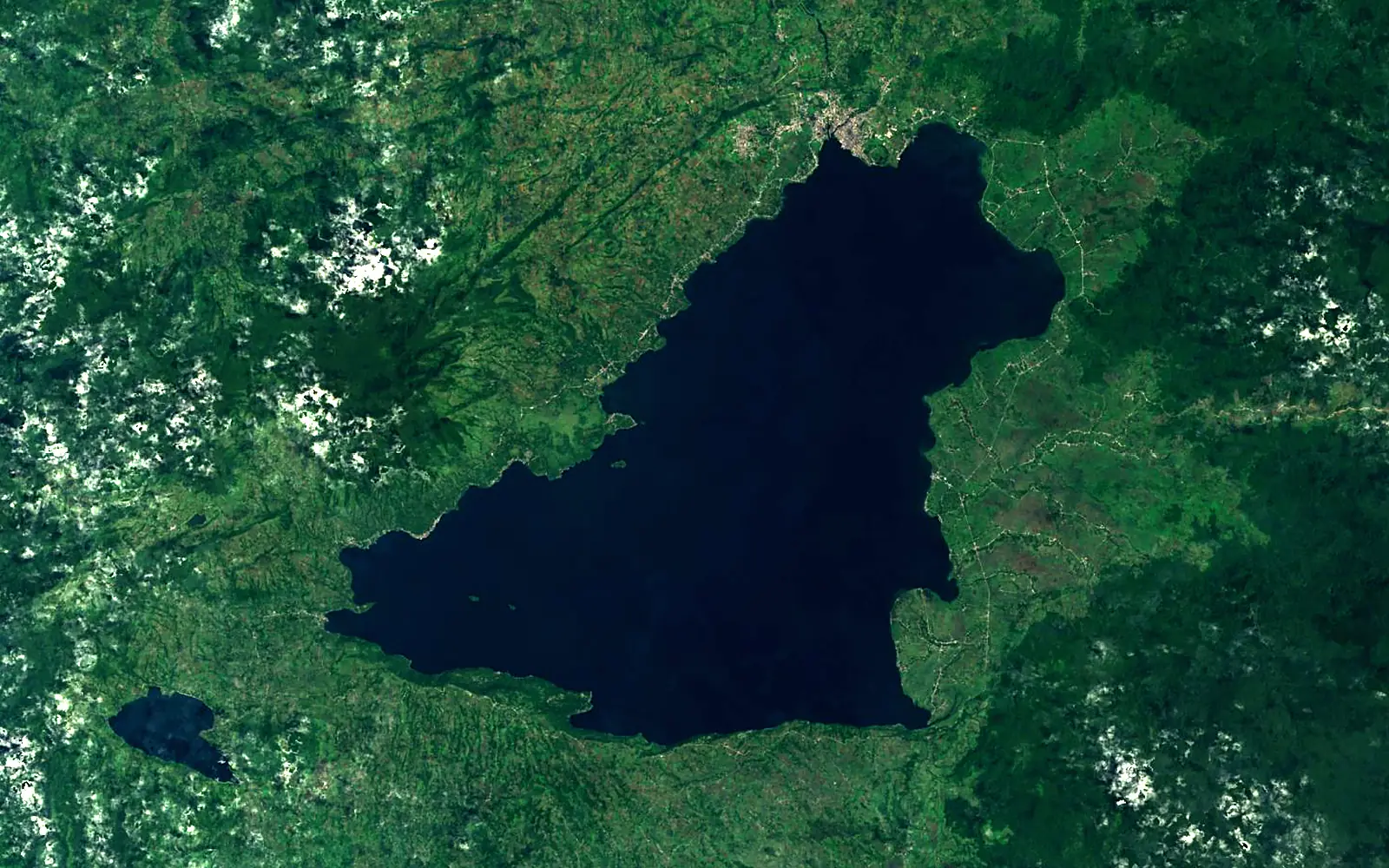 Lake Lanao seen from space (Sentinel-2)