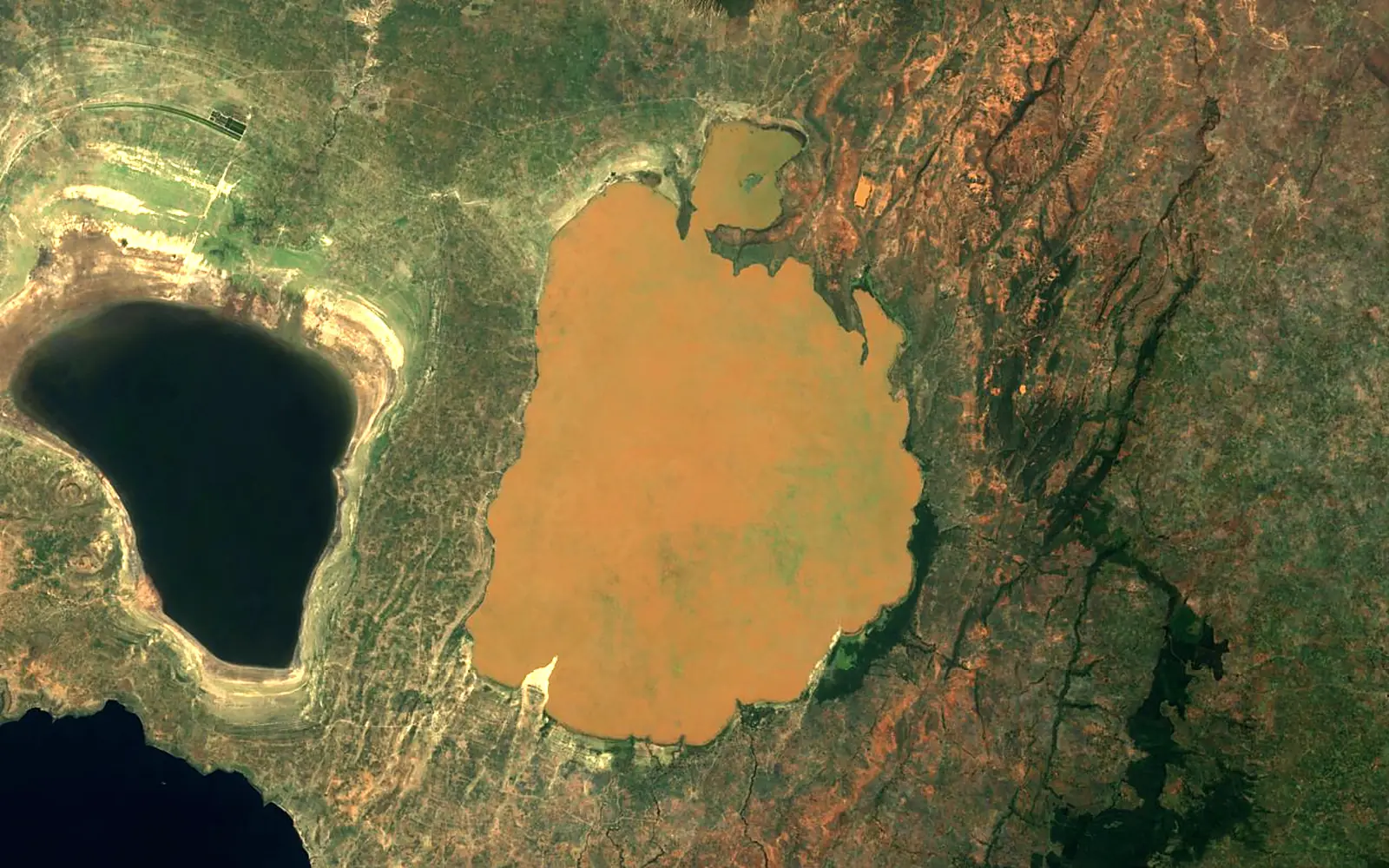 Lake Langano seen from space (Sentinel-2)