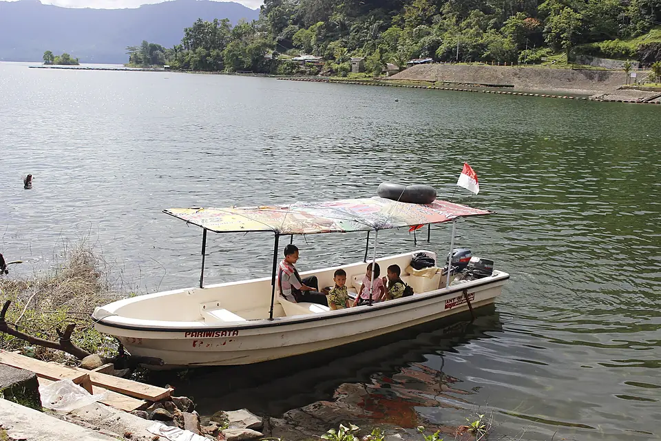 Boat in Maninjau hydropower
