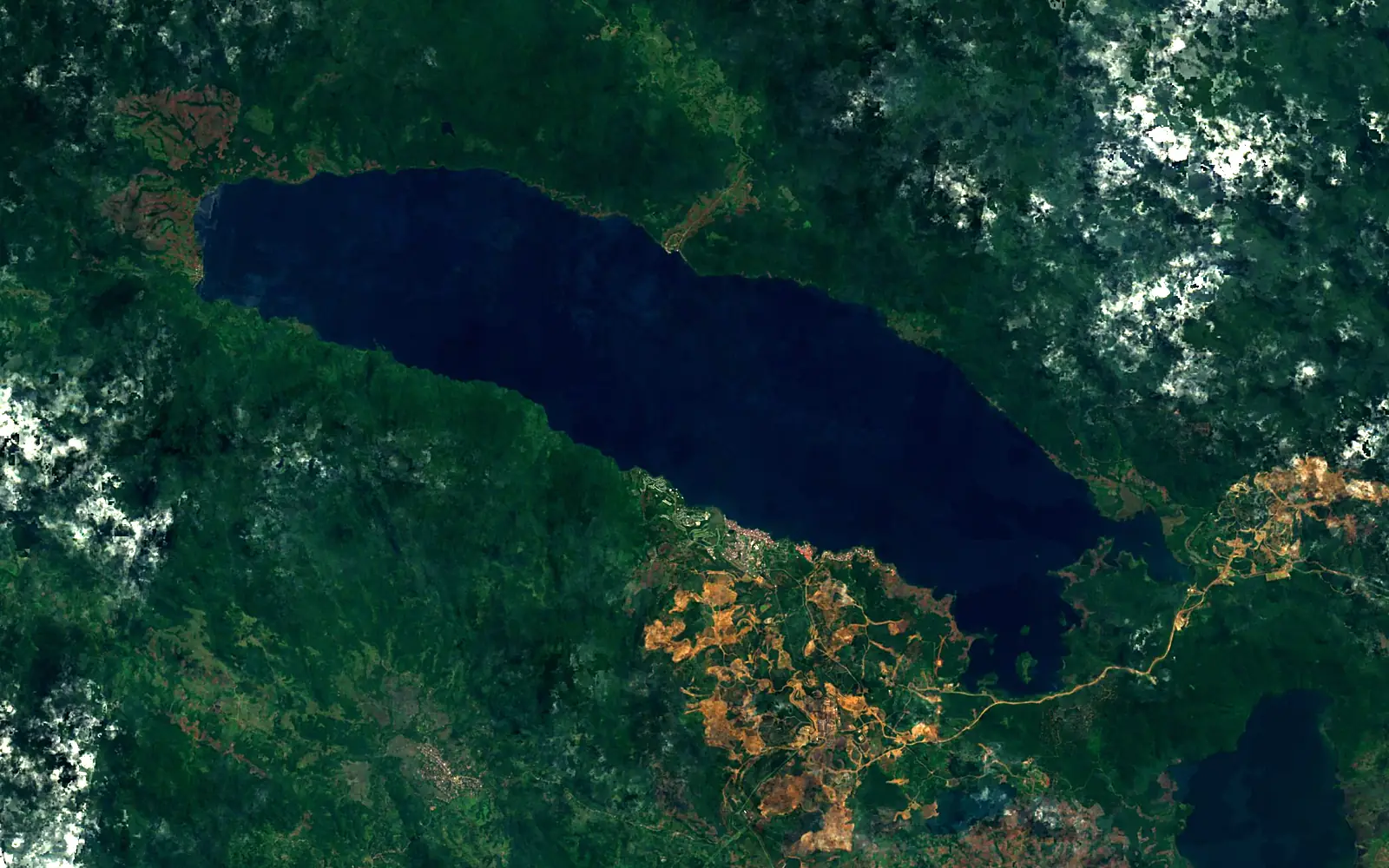 Lake Matano seen from space (Sentinel-2)