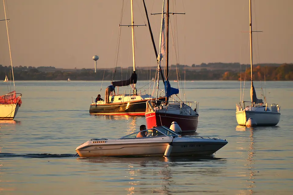 Boats anchored on Lake Mendota in Madison, Wisconsin (6351772294)