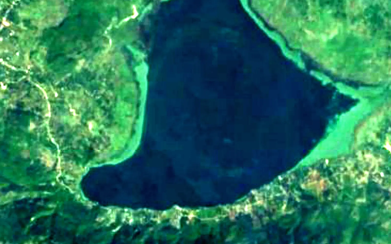 Lake Miragoâne seen from space (Sentinel-2)