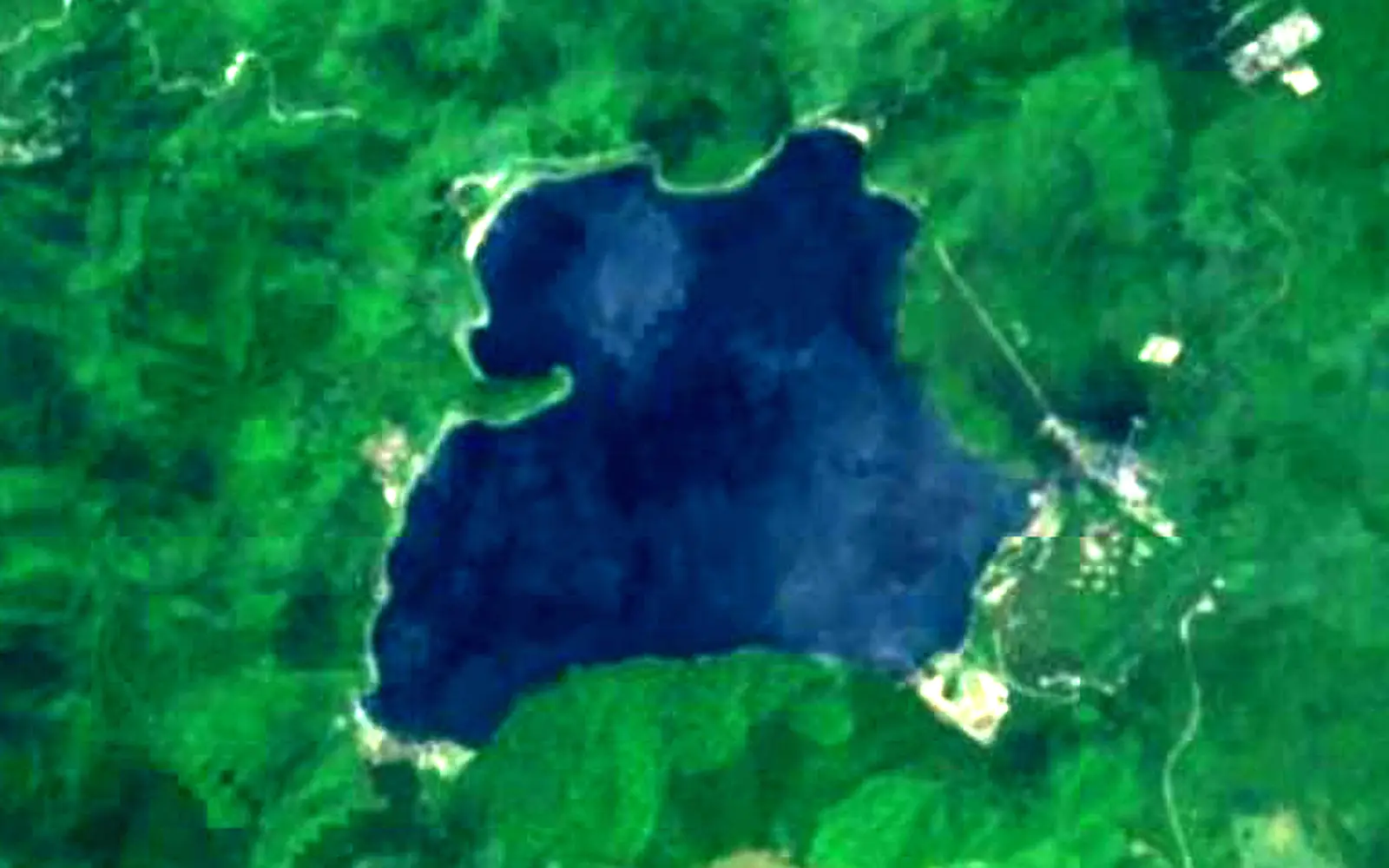 Lake Motosu seen from space (Sentinel-2)