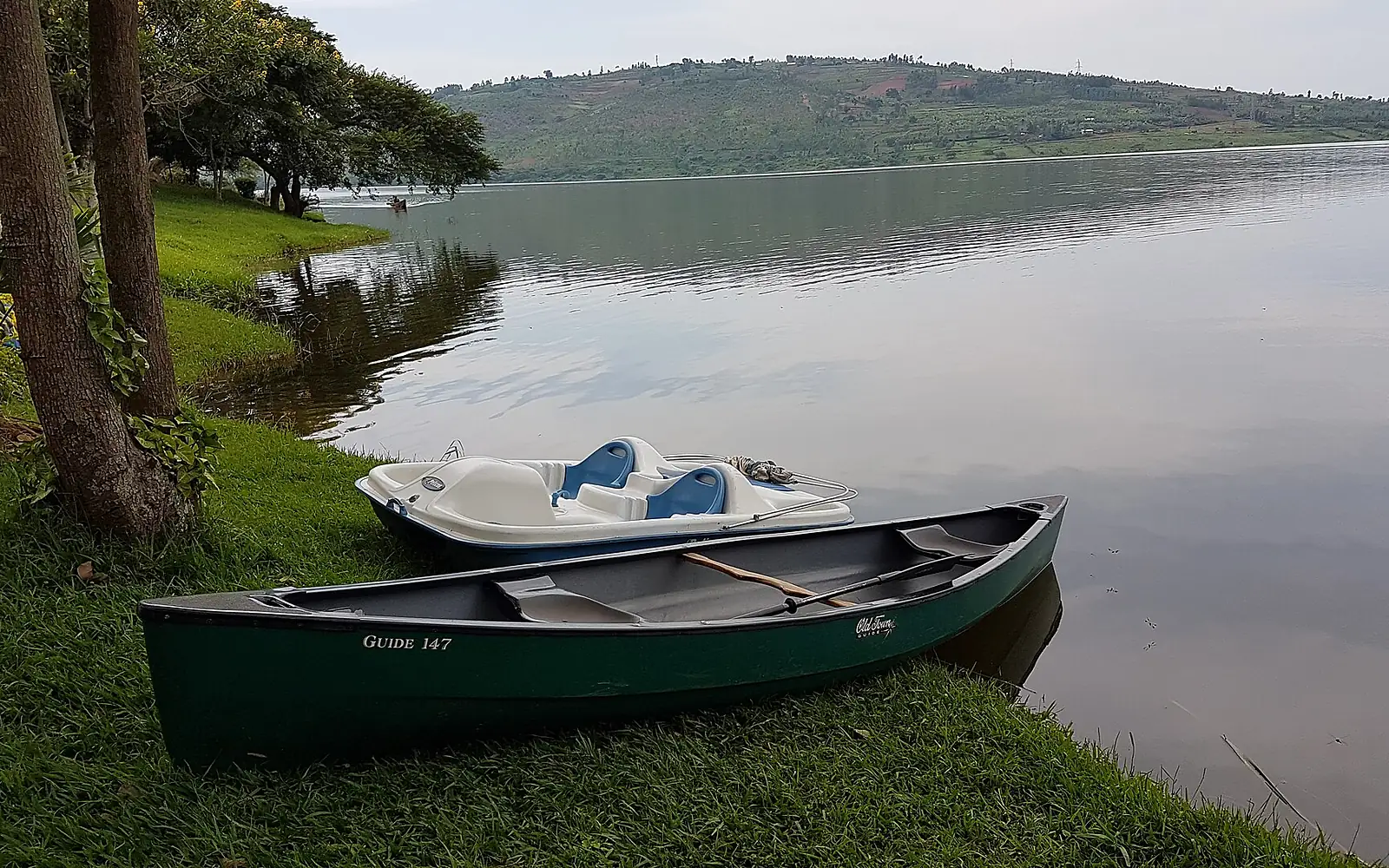 Canoe on Lake Muhazi, Rwanda, Africa