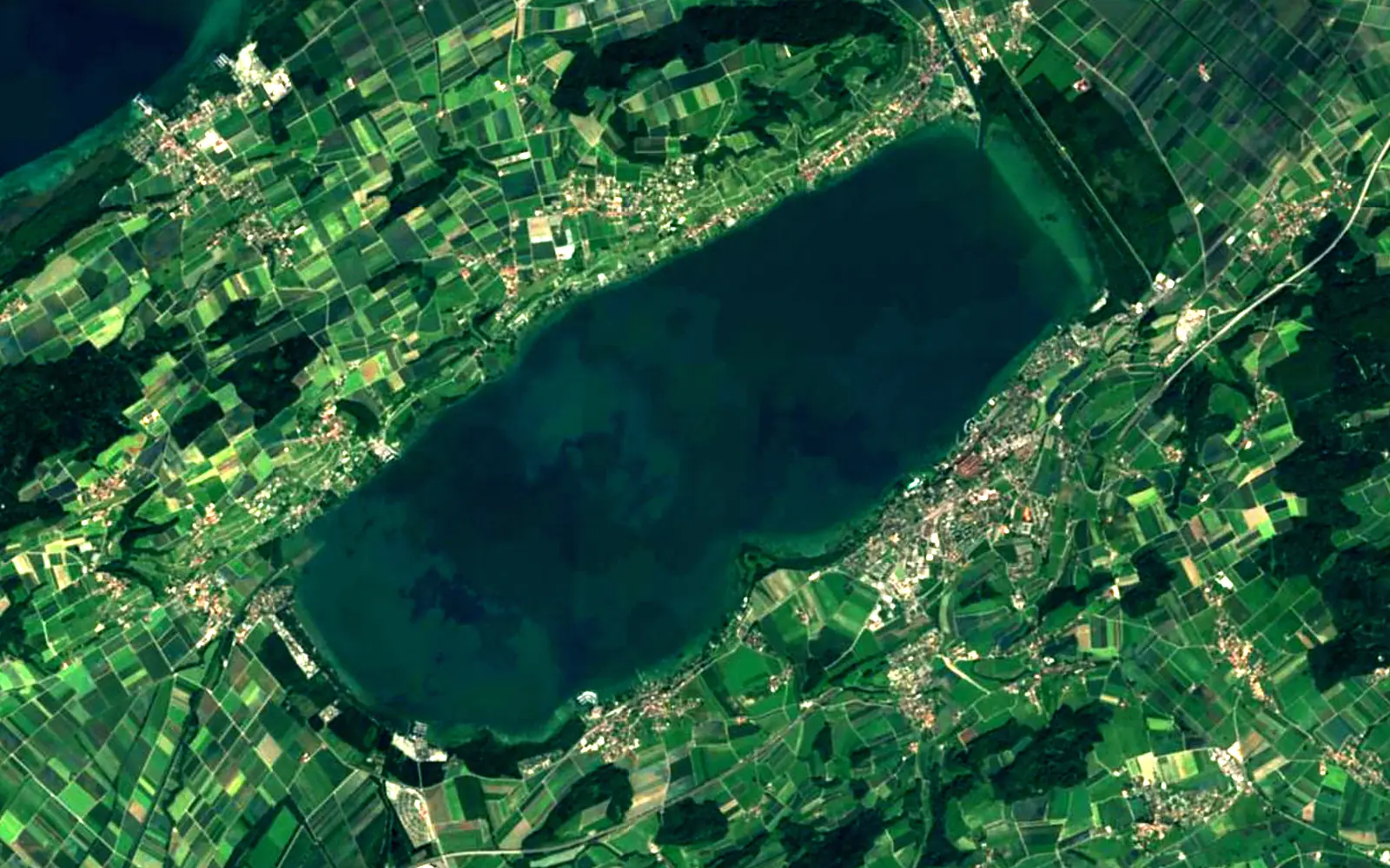 Lake Murten seen from space (Sentinel-2)