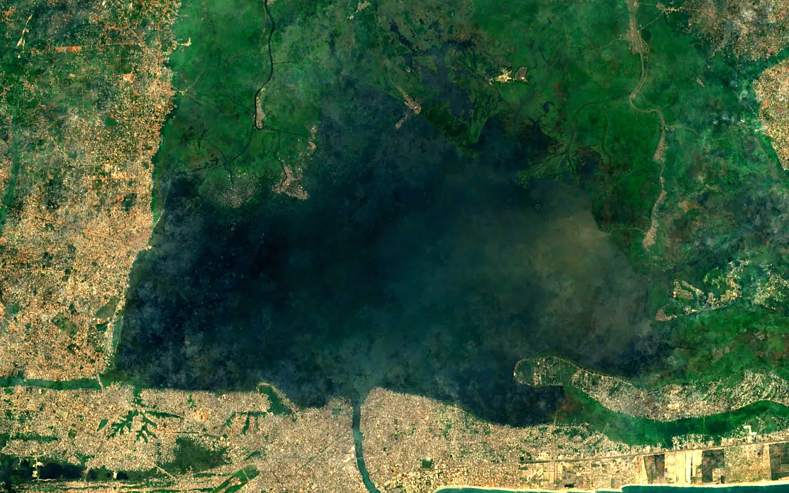 Lake Nokoué seen from space (Sentinel-2)