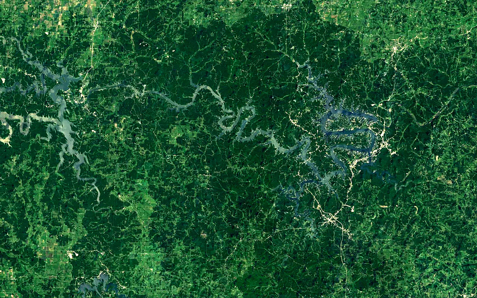 Lake of the Ozarks seen from space (Sentinel-2)