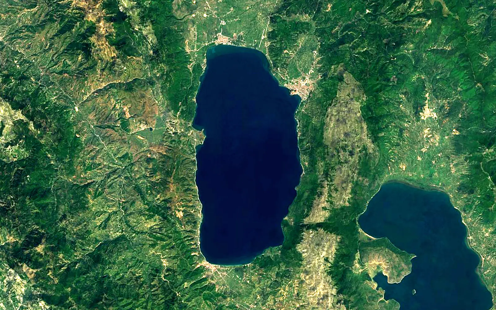 Lake Ohrid seen from space (Sentinel-2)