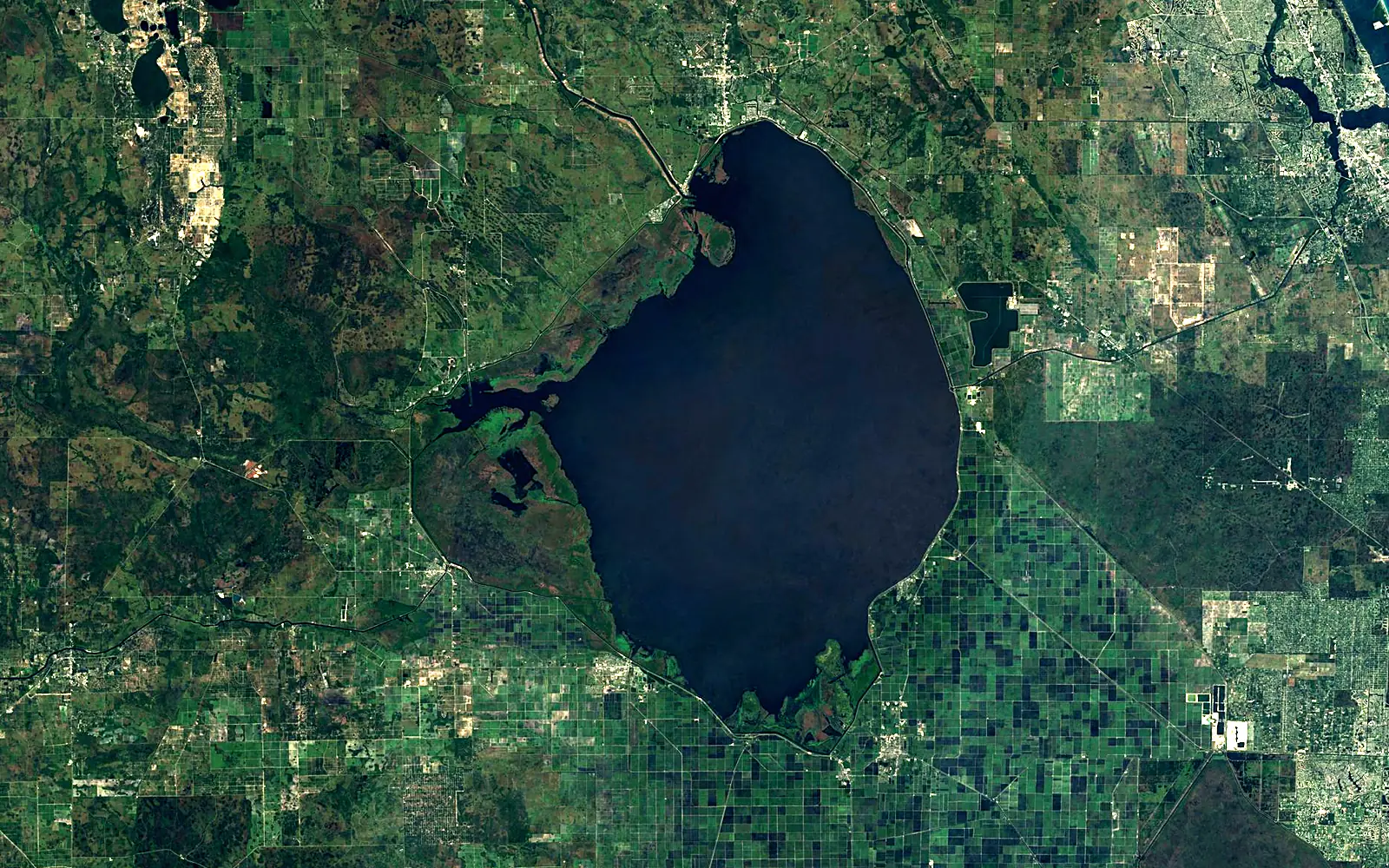 Lake Okeechobee seen from space (Sentinel-2)