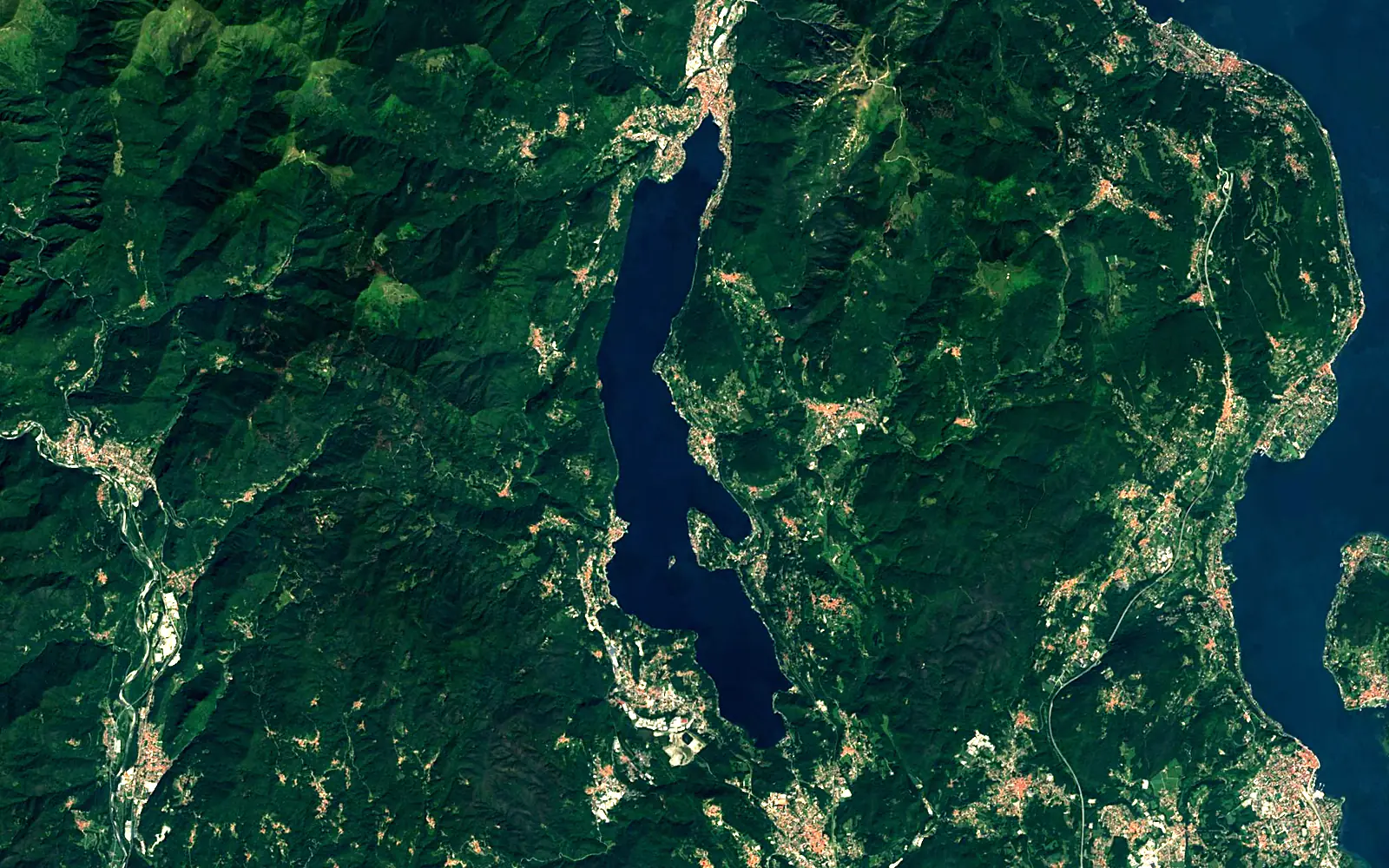 Lake Orta seen from space (Sentinel-2)