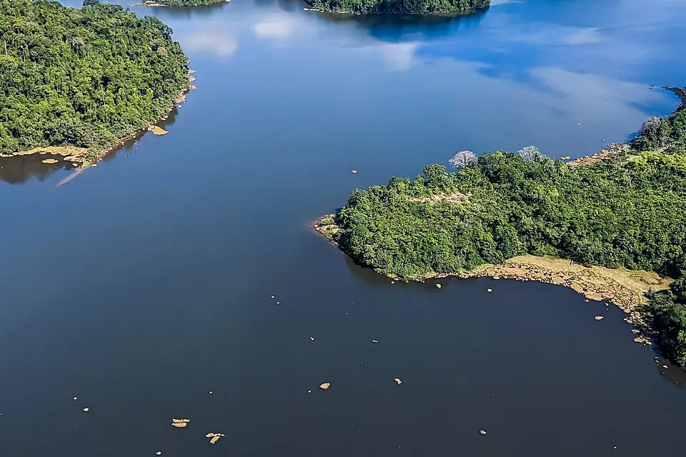 Lac Ossa en vue aérienne - Réserve de faune du Lac Ossa - Région du Littoral - Cameroun