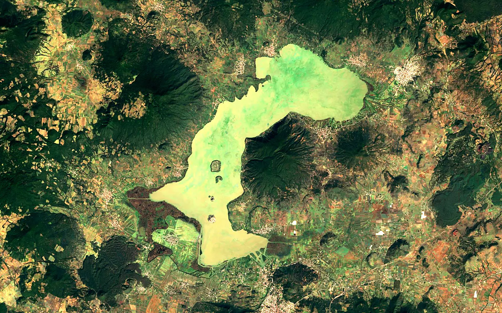 Lake Pátzcuaro seen from space (Sentinel-2)