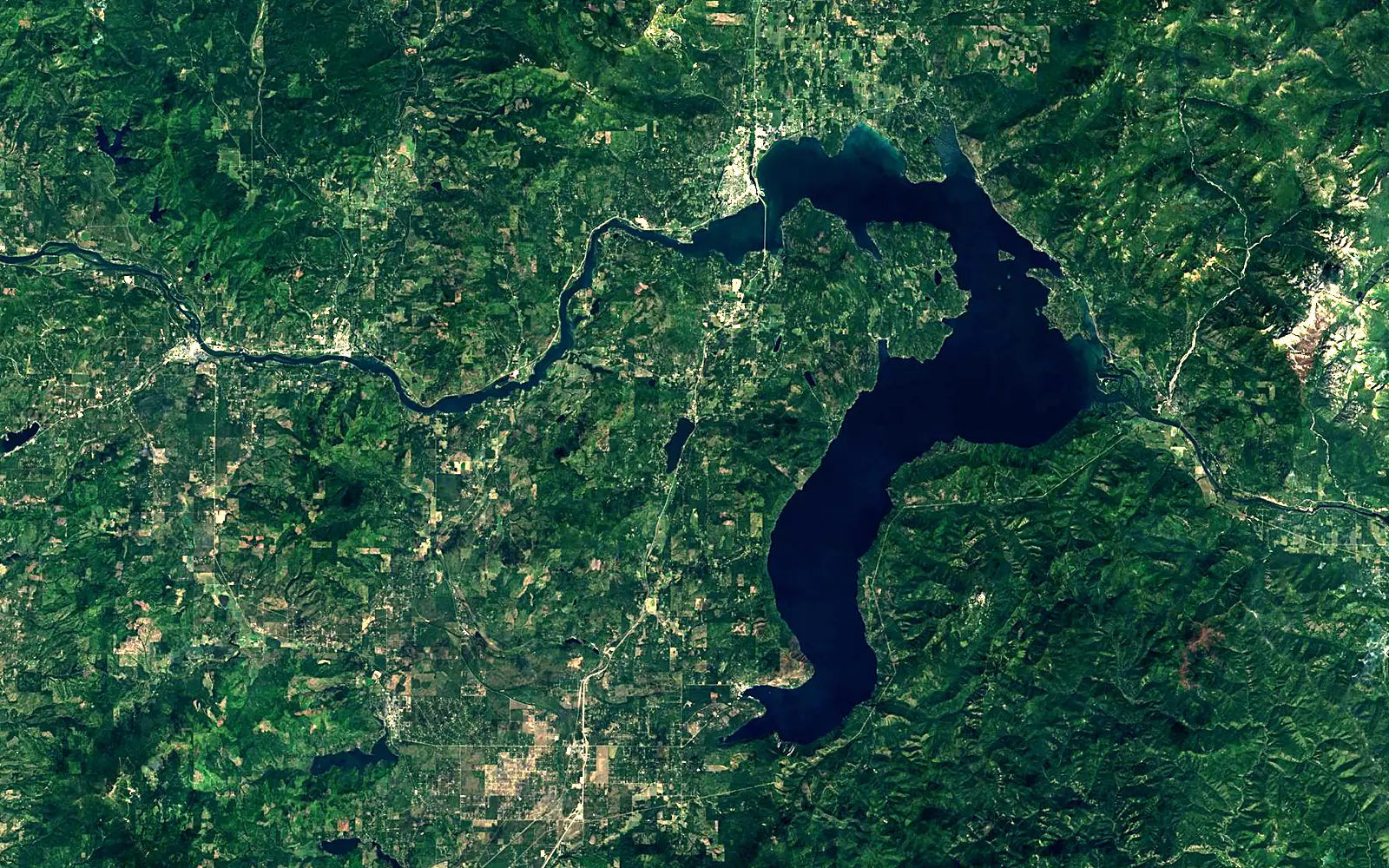 Lake Pend Oreille seen from space (Sentinel-2)
