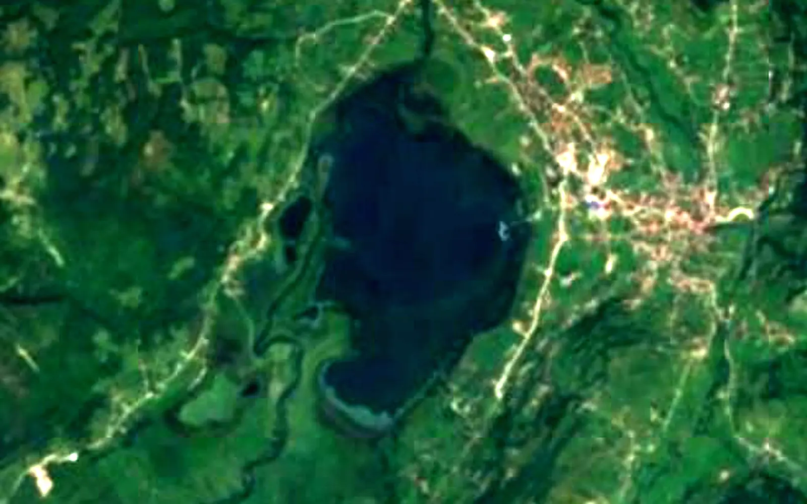 Lake Plav seen from space (Sentinel-2)