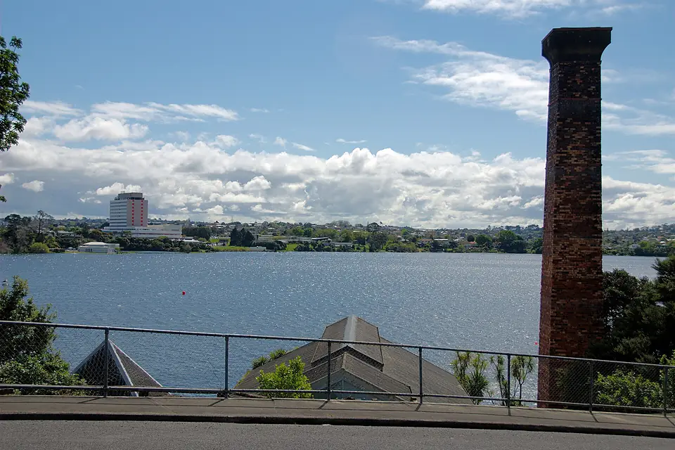 Lake Pupuke with North Shore Hospital