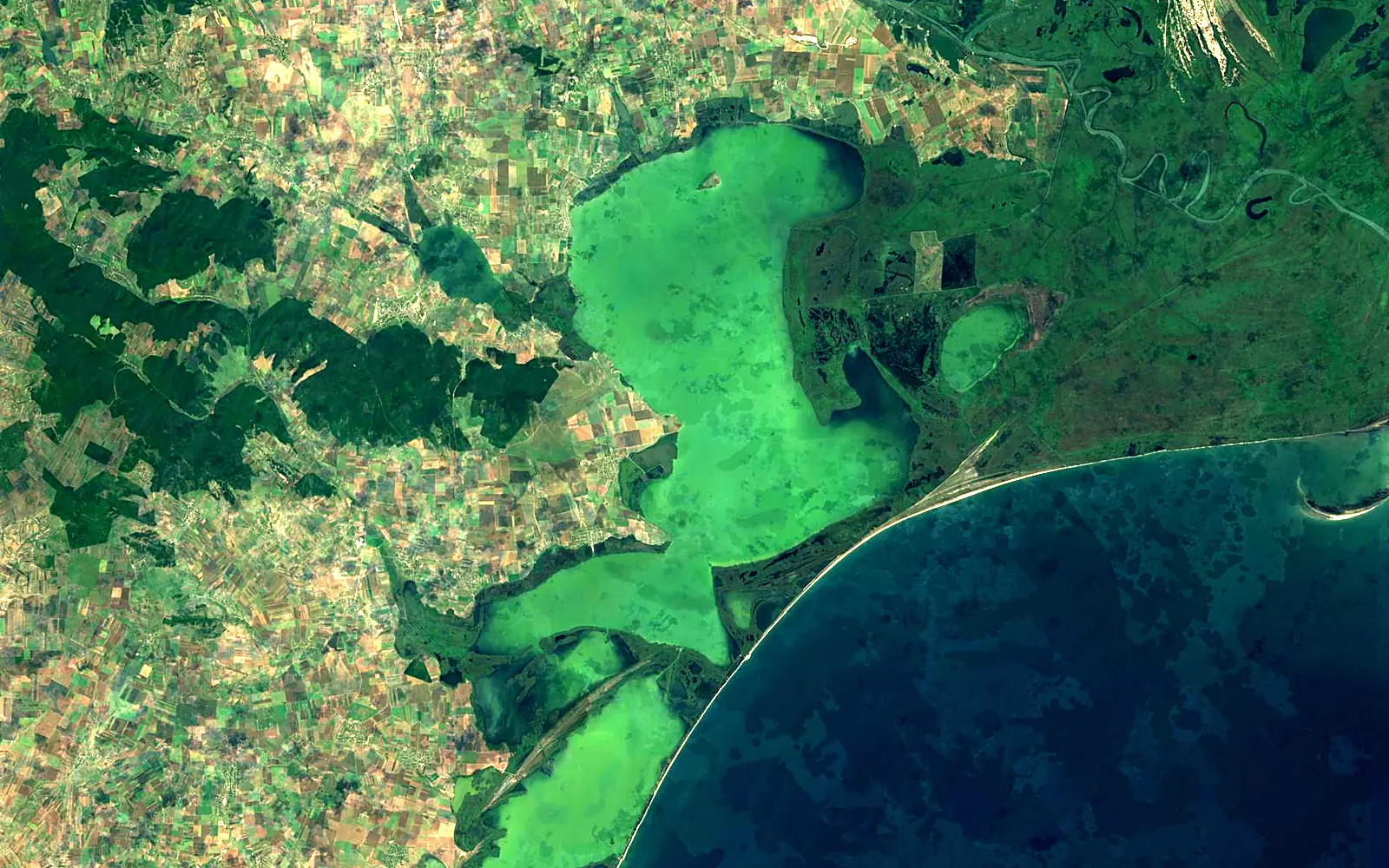 Lake Razelm seen from space (Sentinel-2)