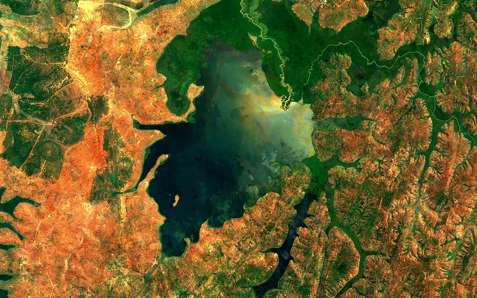 Lake Rweru seen from space (Sentinel-2)