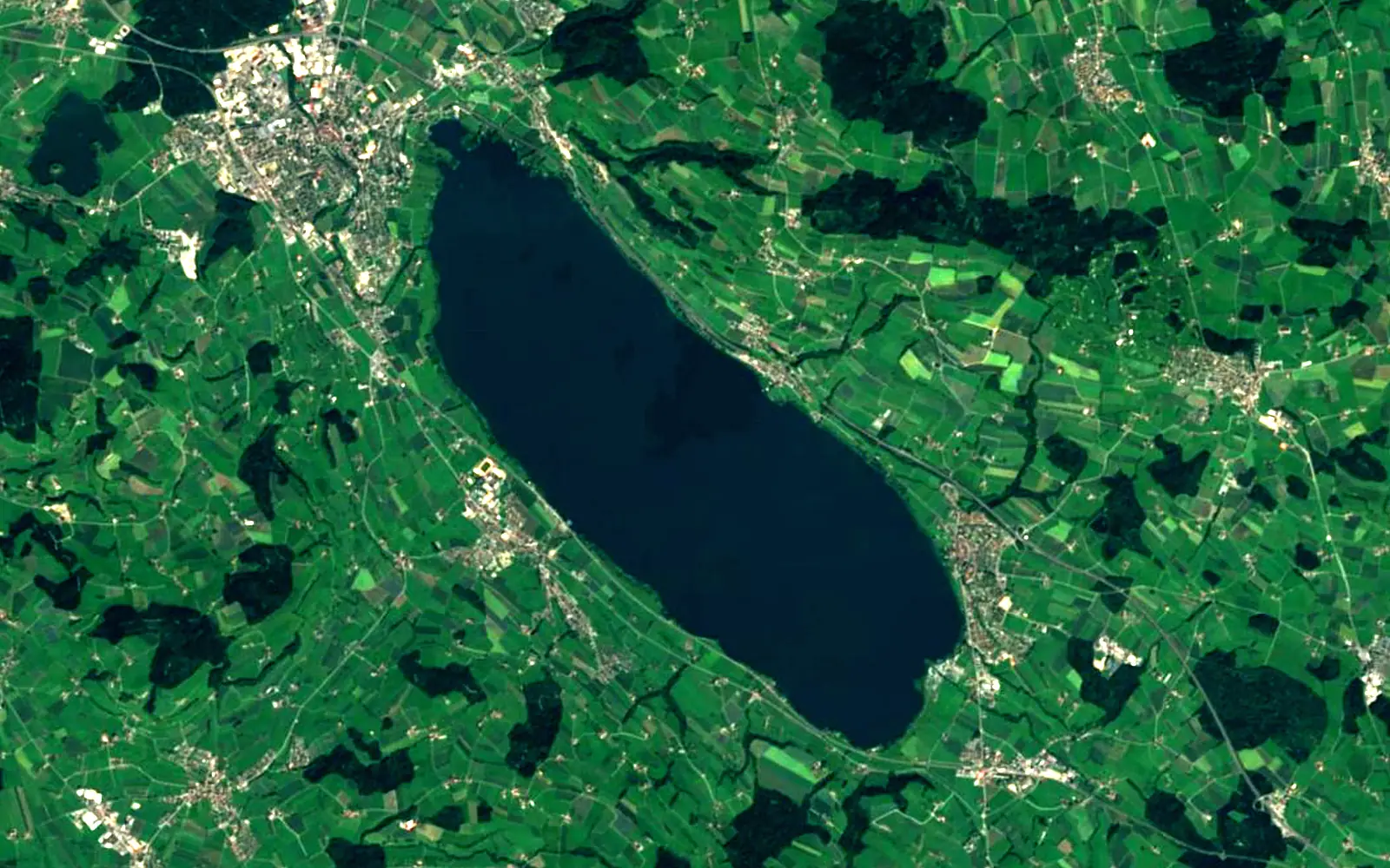 Lake Sempach seen from space (Sentinel-2)