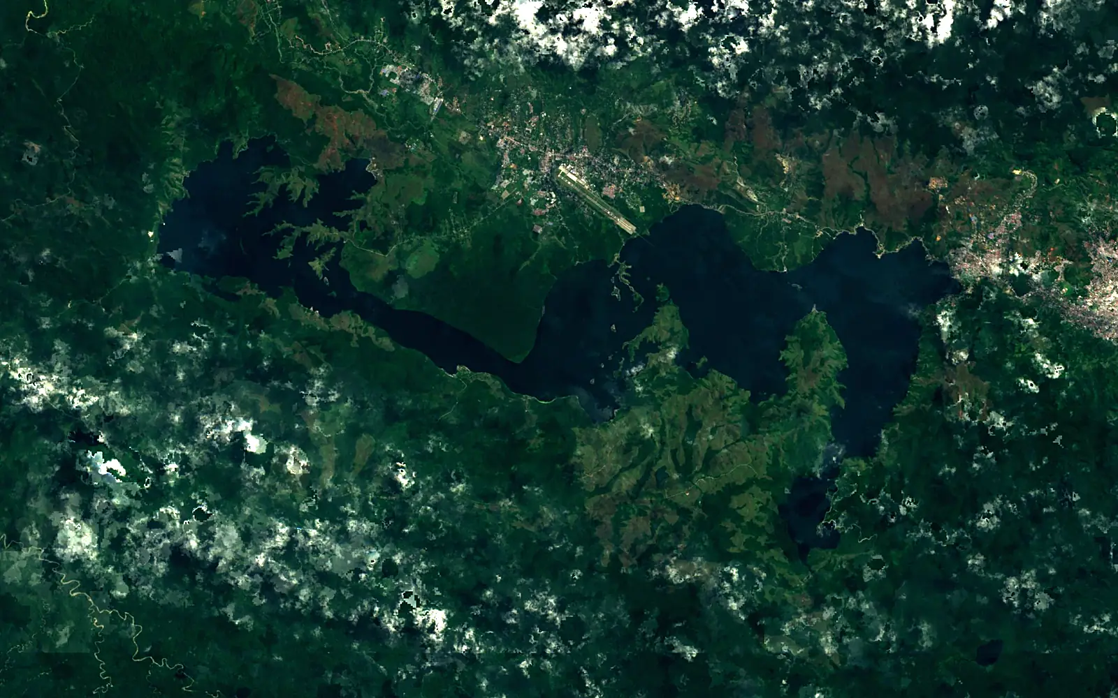 Lake Sentani seen from space (Sentinel-2)