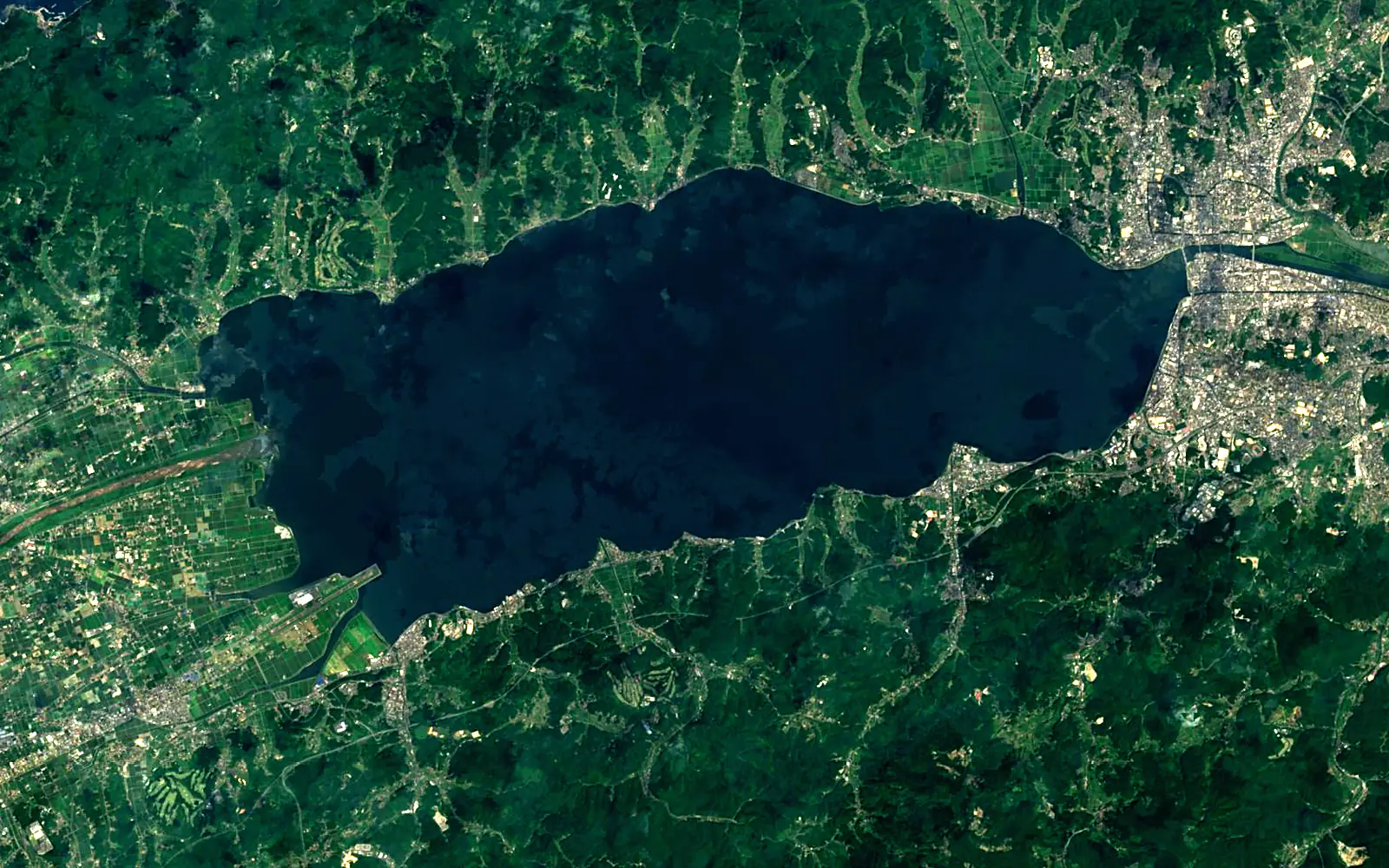 Lake Shinji seen from space (Sentinel-2)