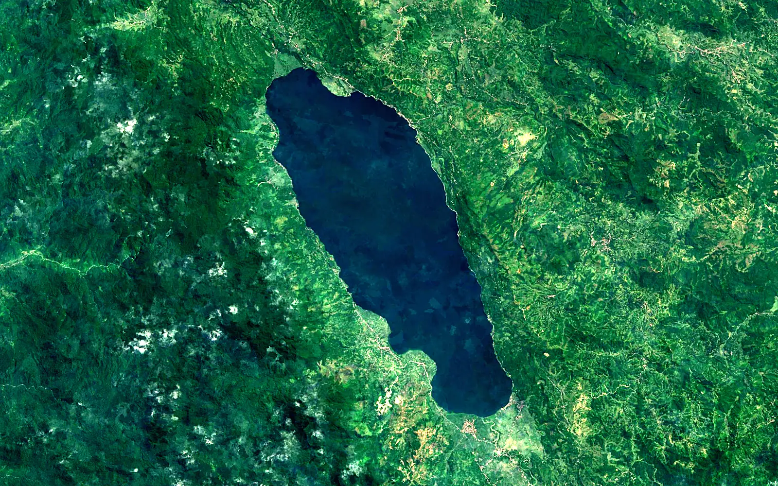 Lake Singkarak seen from space (Sentinel-2)