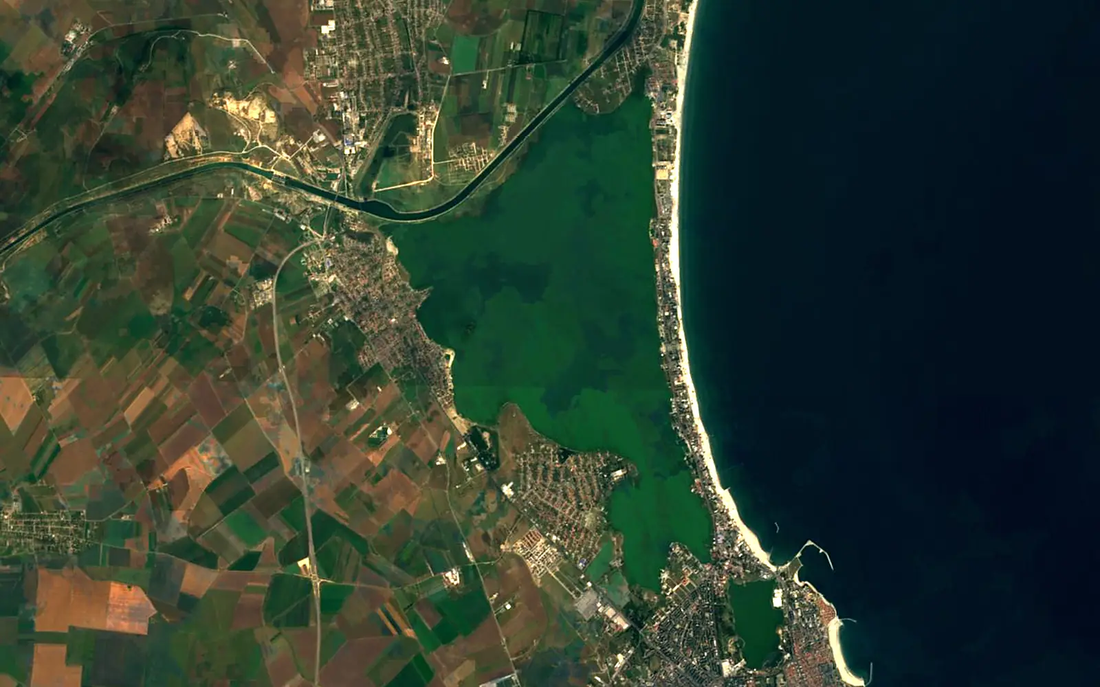 Lake Siutghiol seen from space (Sentinel-2)