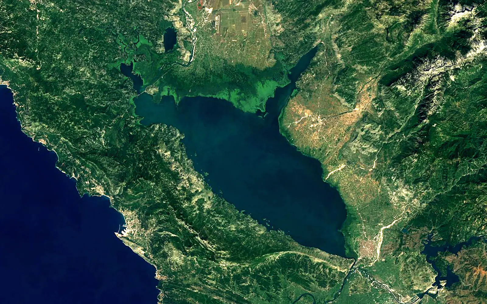 Lake Skadar seen from space (Sentinel-2)