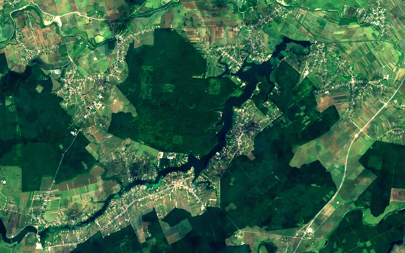 Lake Snagov seen from space (Sentinel-2)