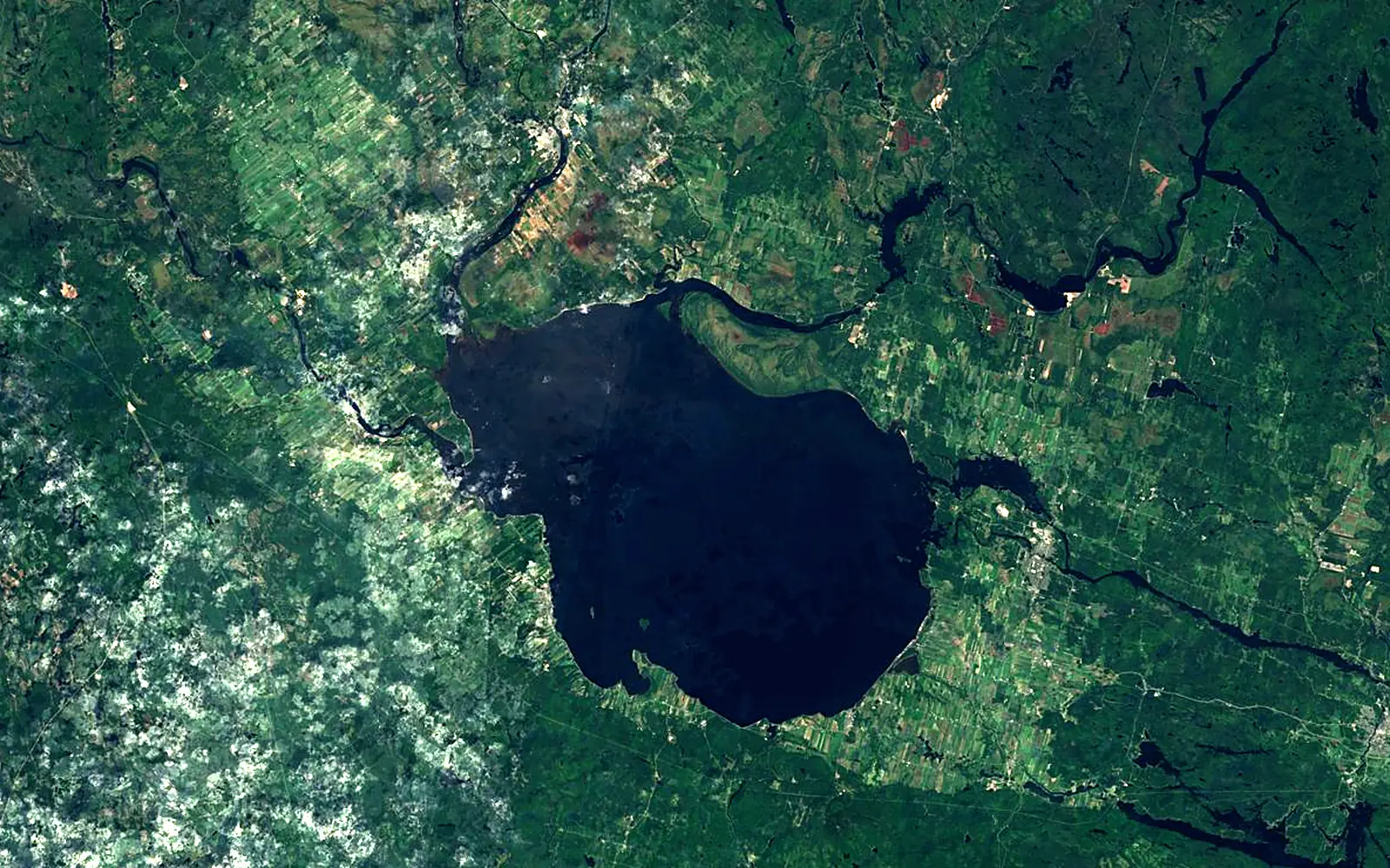 Lake St. John seen from space (Sentinel-2)