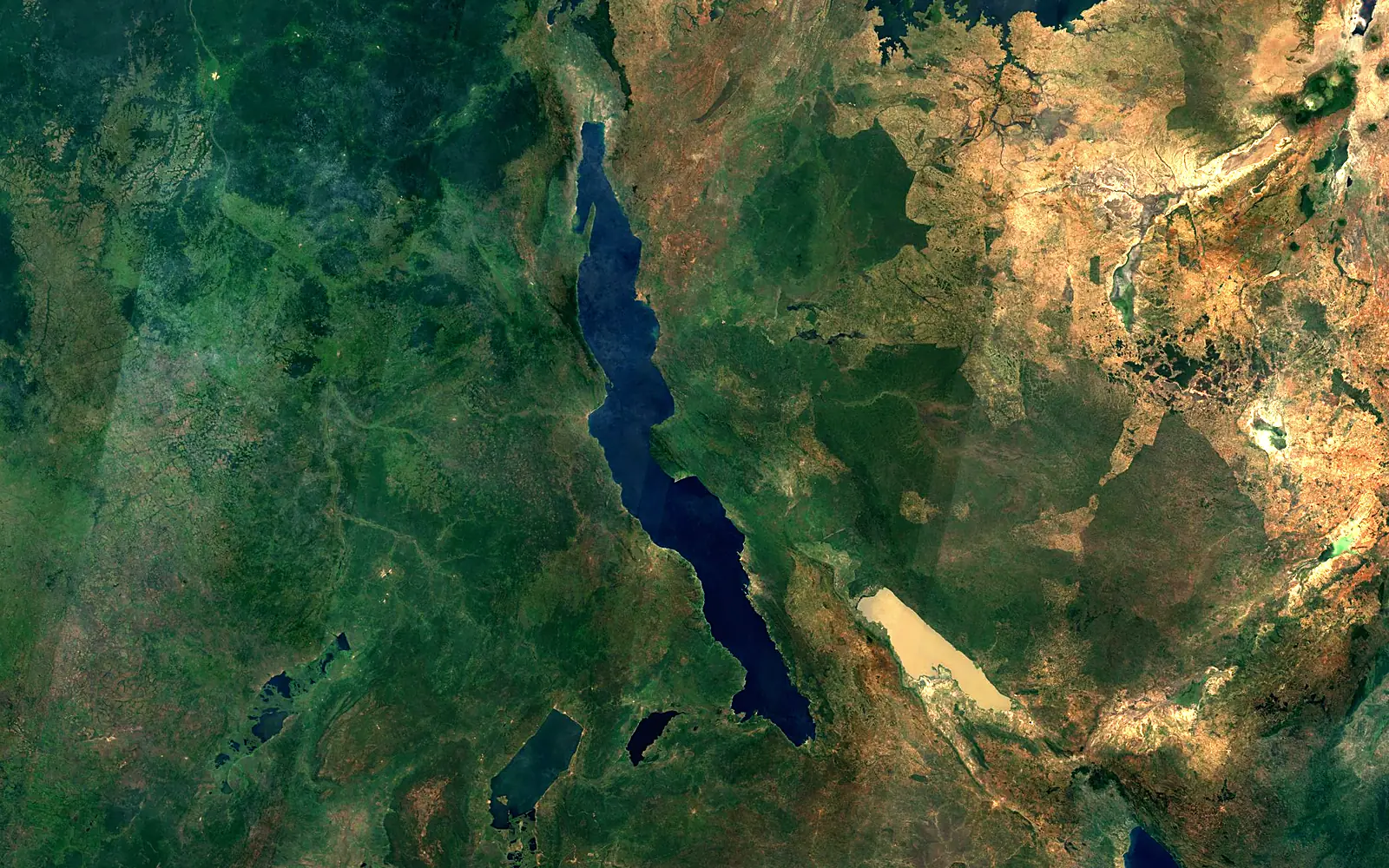 Lake Tanganyika seen from space (Sentinel-2)