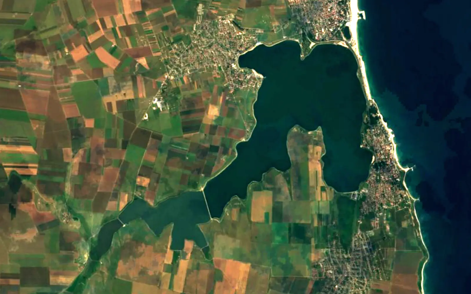 Lake Techirghiol seen from space (Sentinel-2)