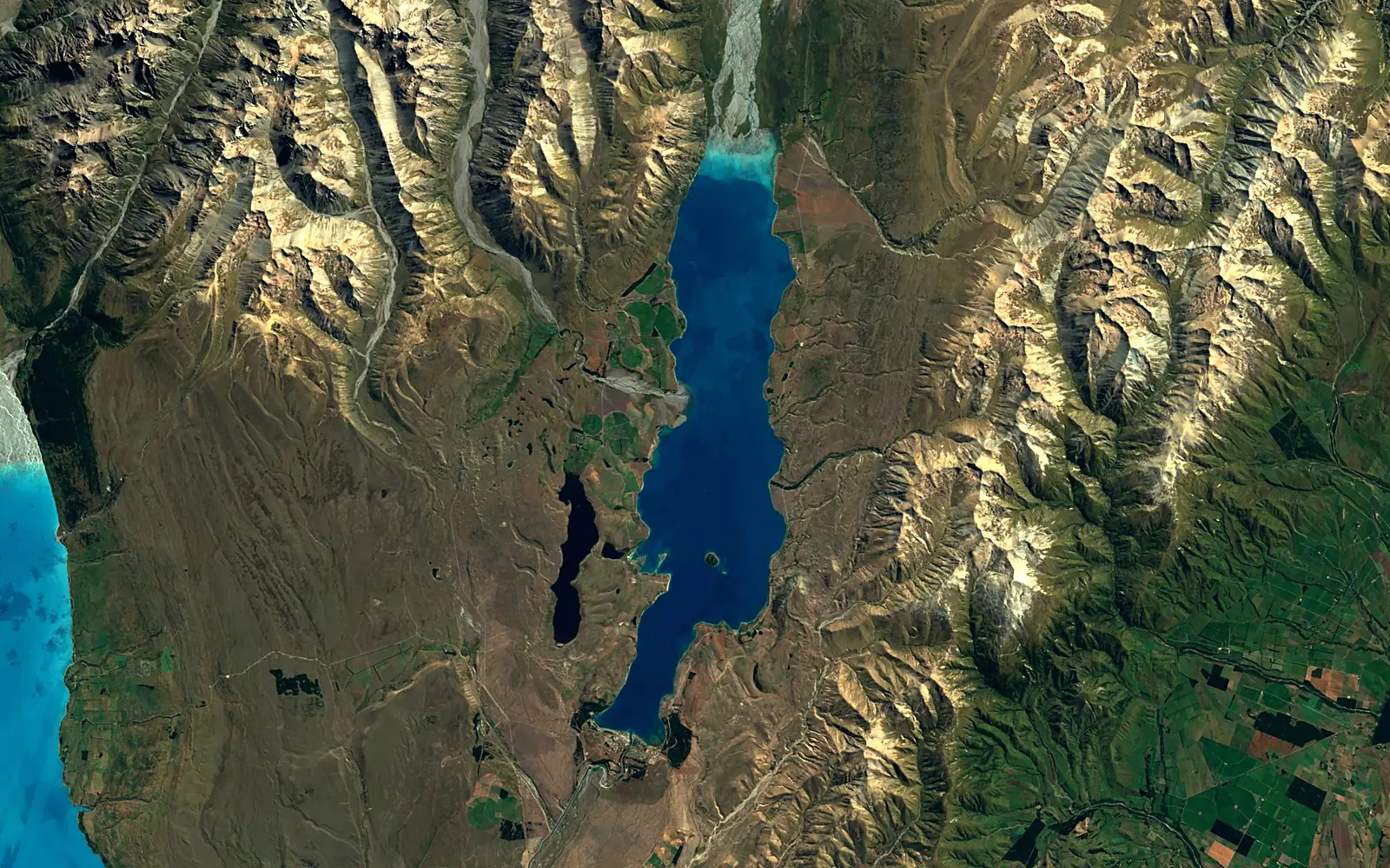 Lake Tekapo seen from space (Sentinel-2)