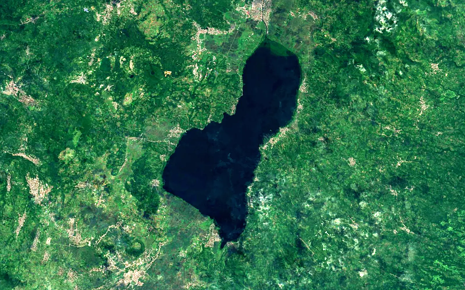 Lake Tondano seen from space (Sentinel-2)