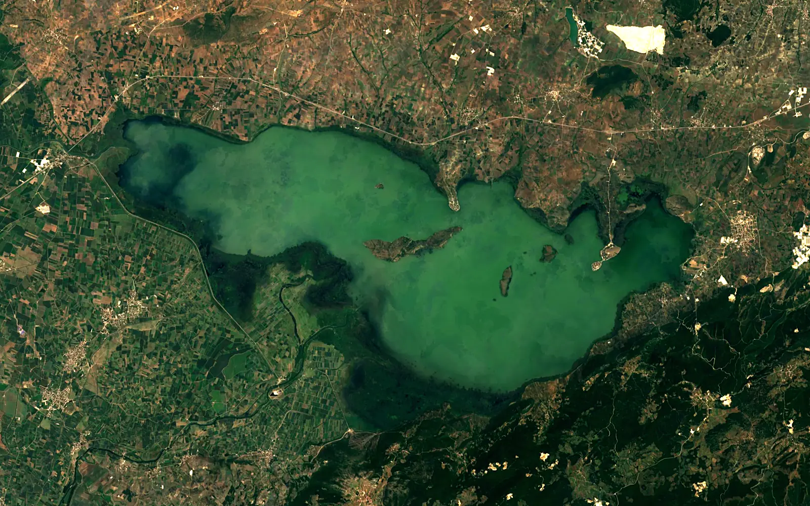 Lake Uluabat seen from space (Sentinel-2)