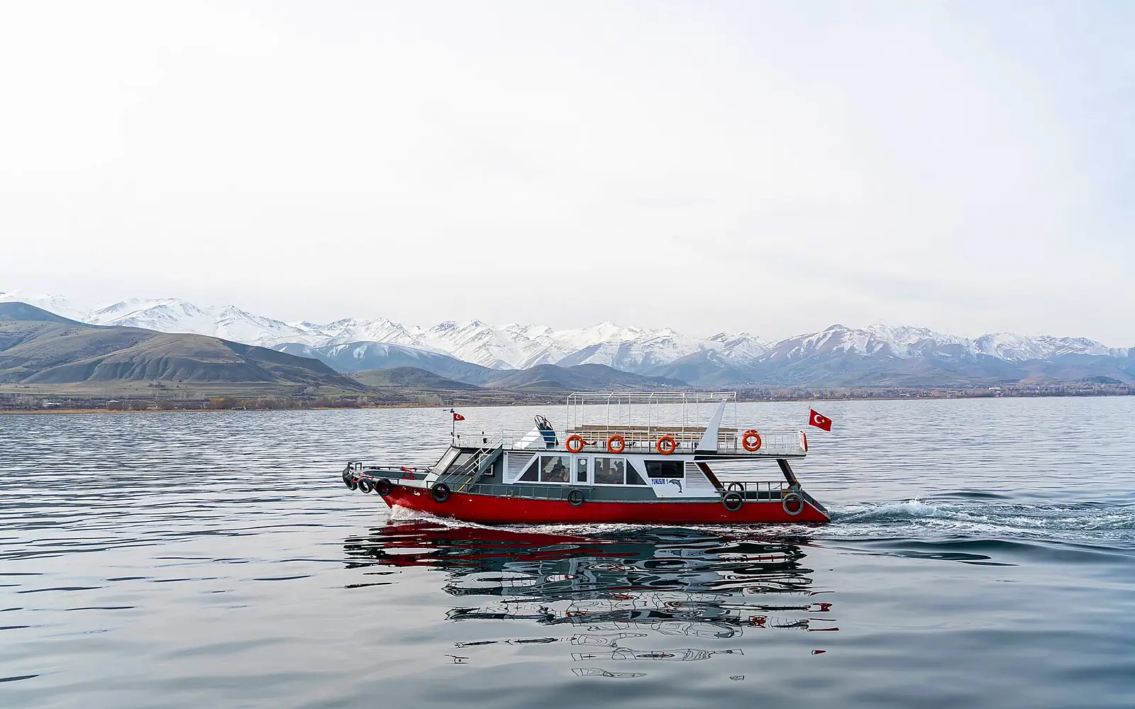 Boat on lake Van