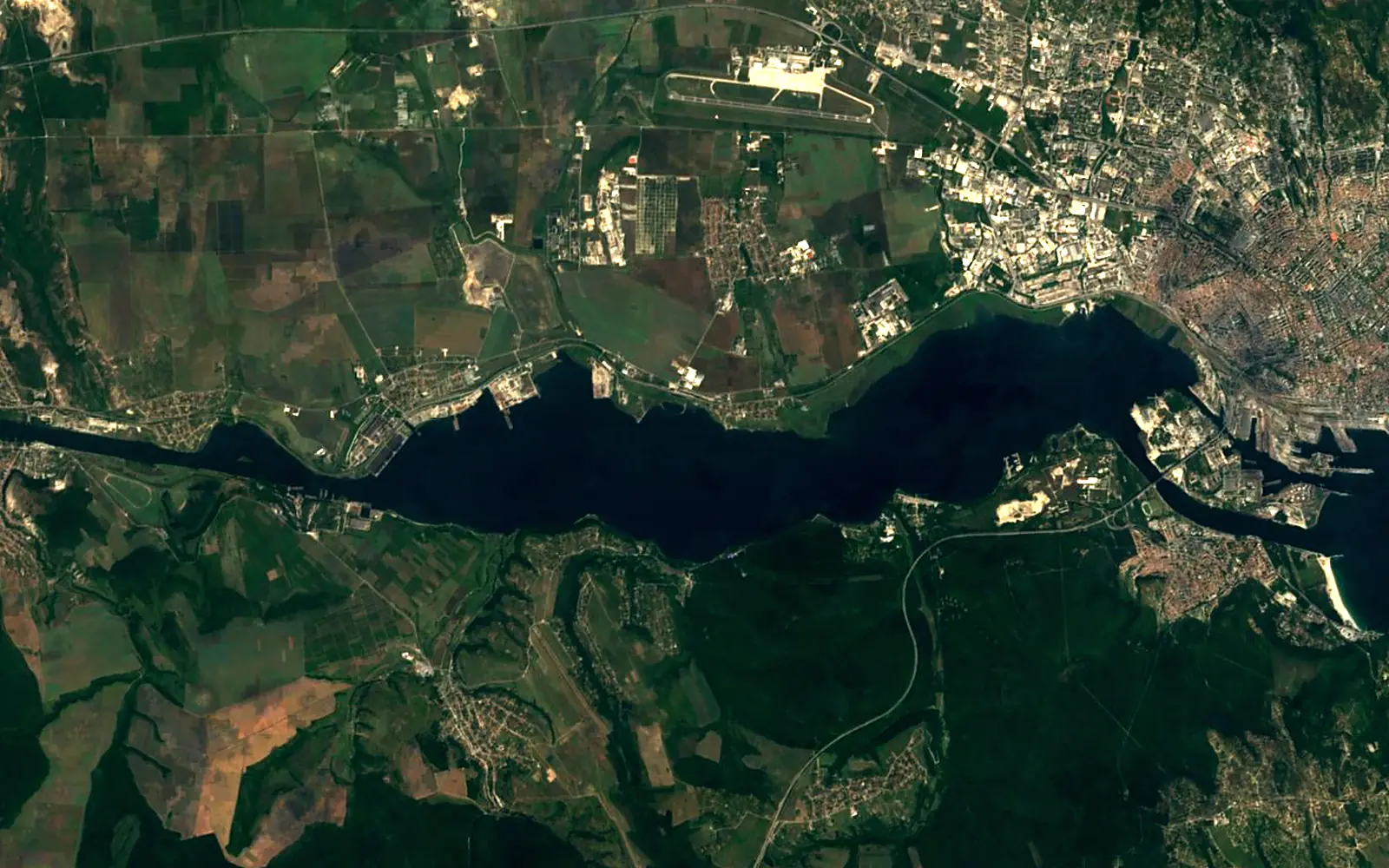 Lake Varna seen from space (Sentinel-2)