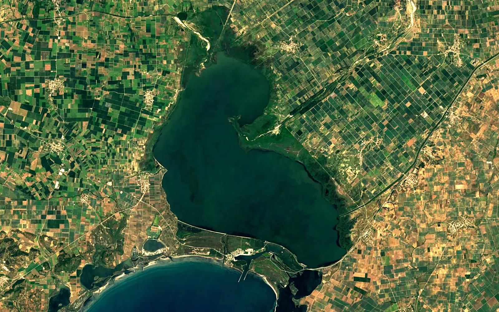 Lake Vistonida seen from space (Sentinel-2)