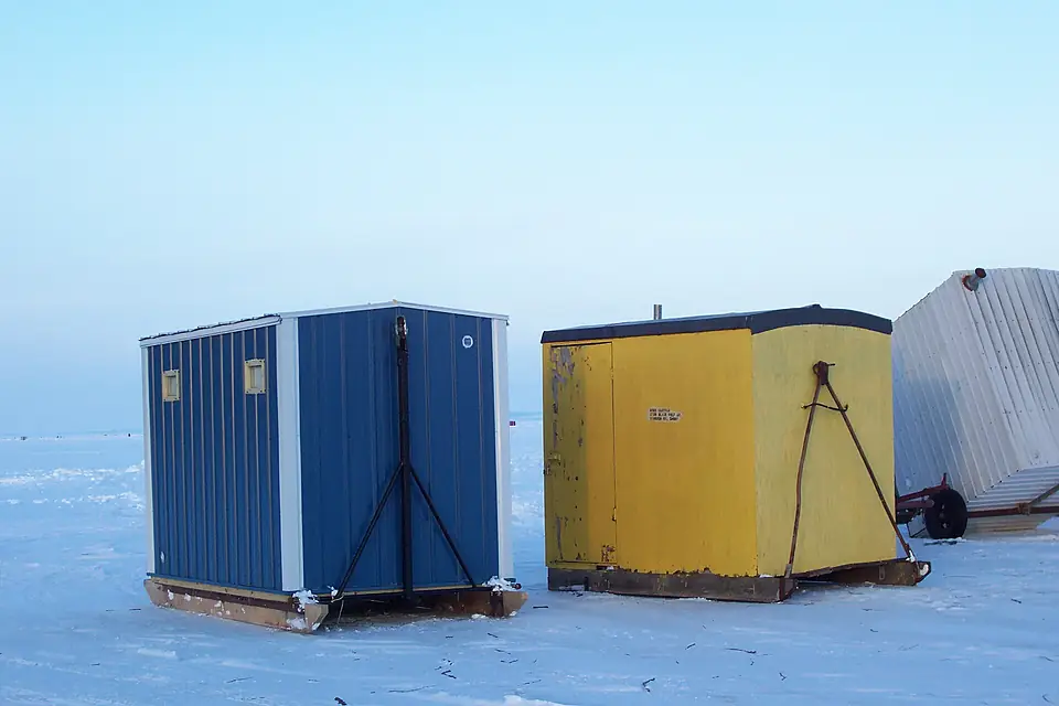 IceShantiesForSturgeonSpearingLakeWinnebago