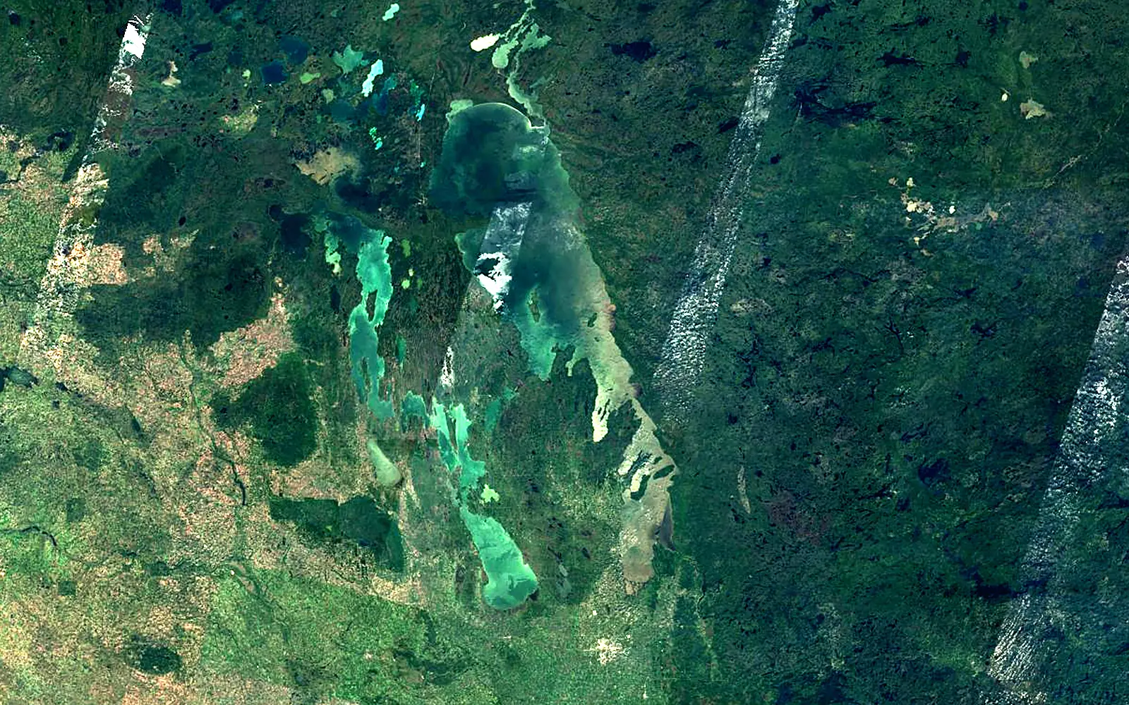 Lake Winnipeg seen from space (Sentinel-2)