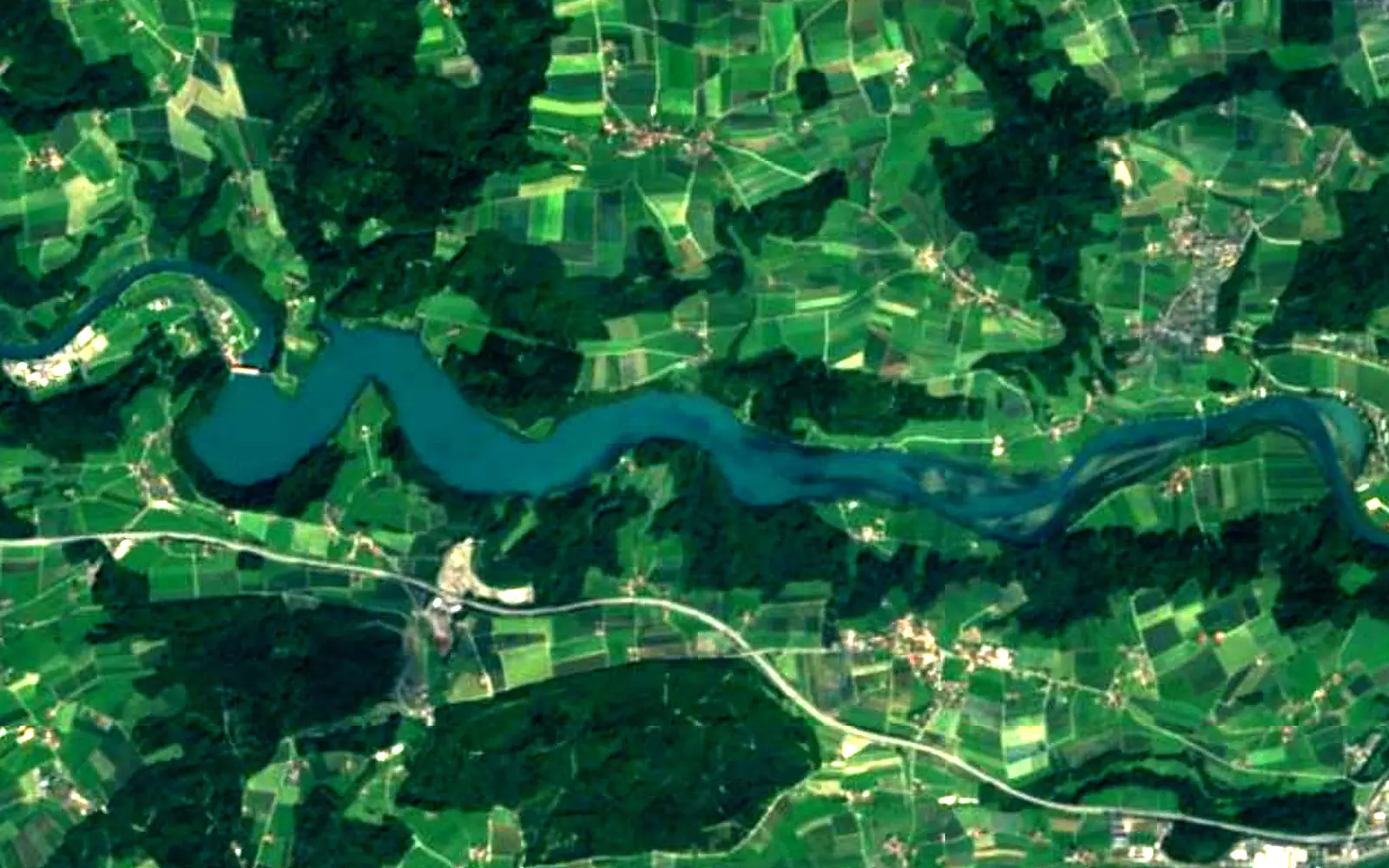 Lake Wohlen seen from space (Sentinel-2)