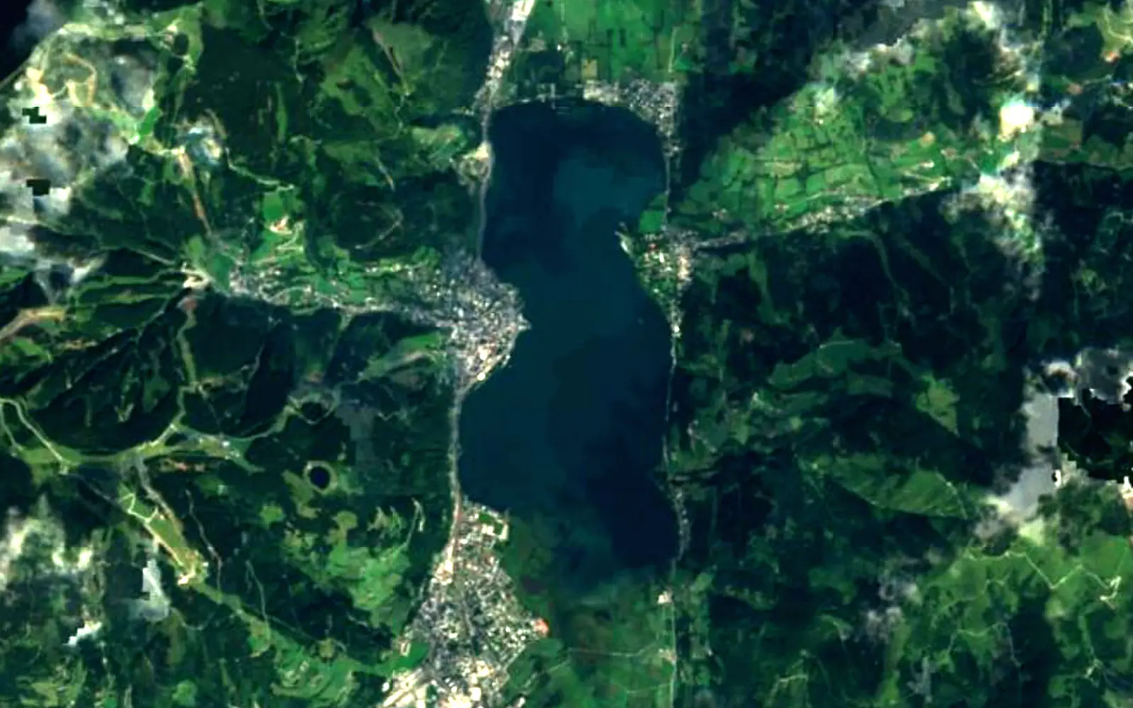 Lake Zell seen from space (Sentinel-2)