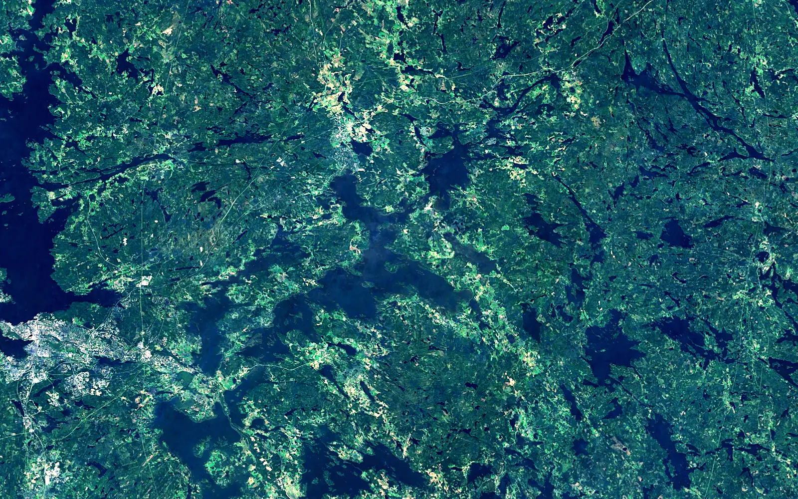 Längelmävesi seen from space (Sentinel-2)