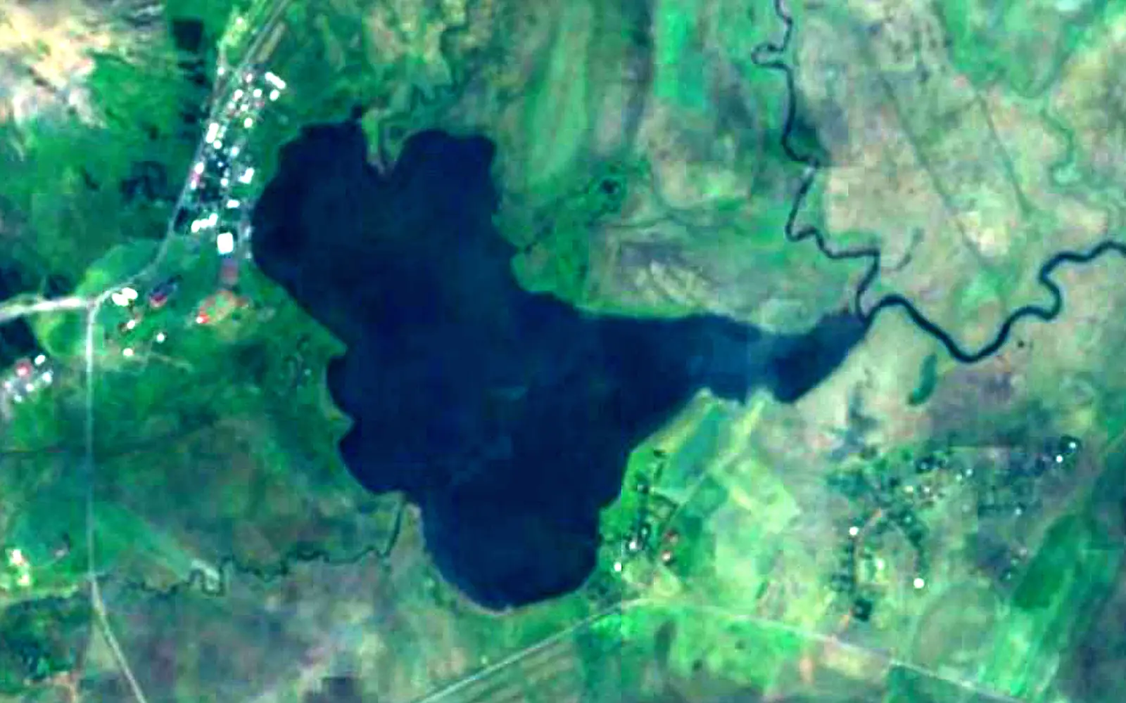Laugarvatn seen from space (Sentinel-2)