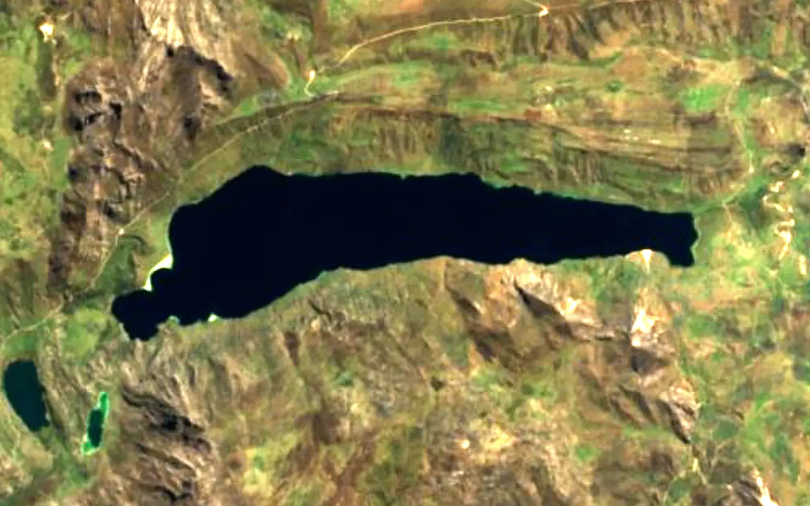 Lauricocha Lake seen from space (Sentinel-2)