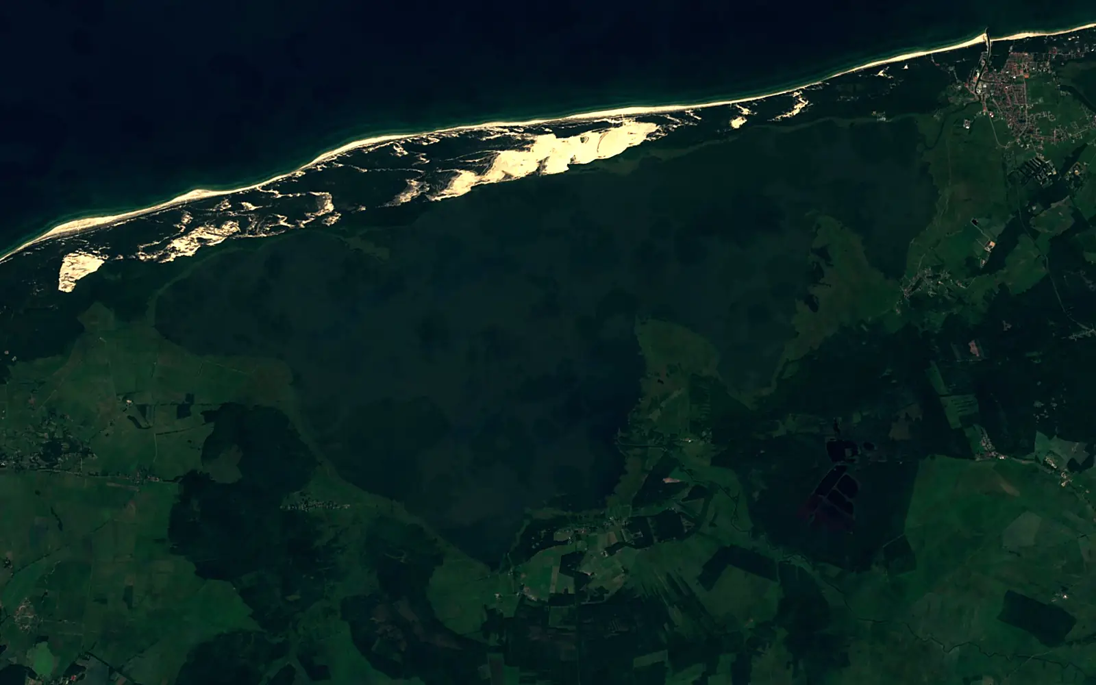 Łebsko Lake seen from space (Sentinel-2)