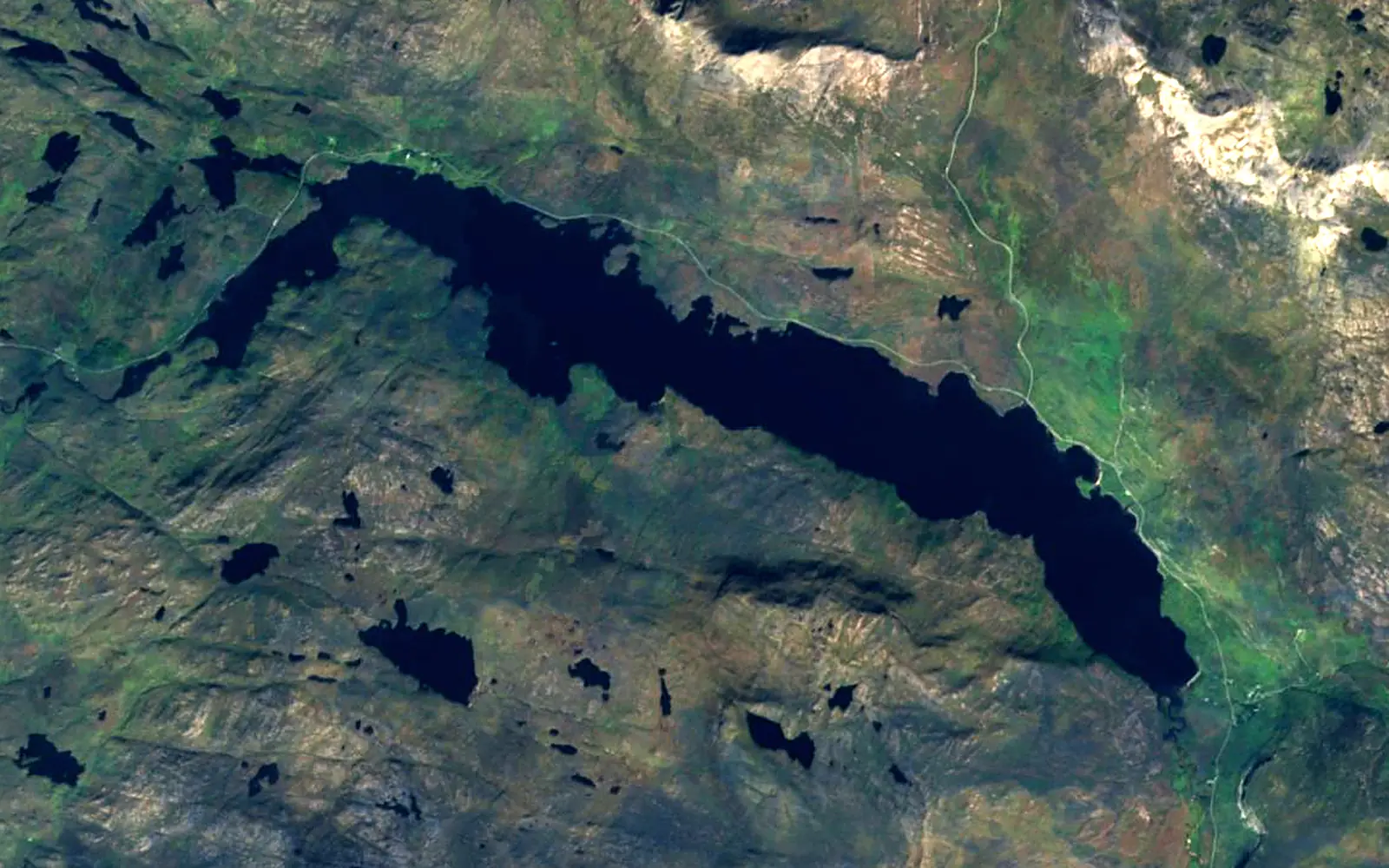 Loch Assynt seen from space (Sentinel-2)